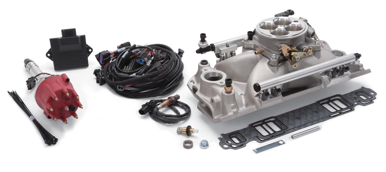 Edelbrock Pro-Flo 4 EFI Systems 35660 Fuel Injection System, 4, Self-Learning, Sequential Multi-Port, Satin, 550 HP Max, AMC 1967-69, 290, 390, Kit
