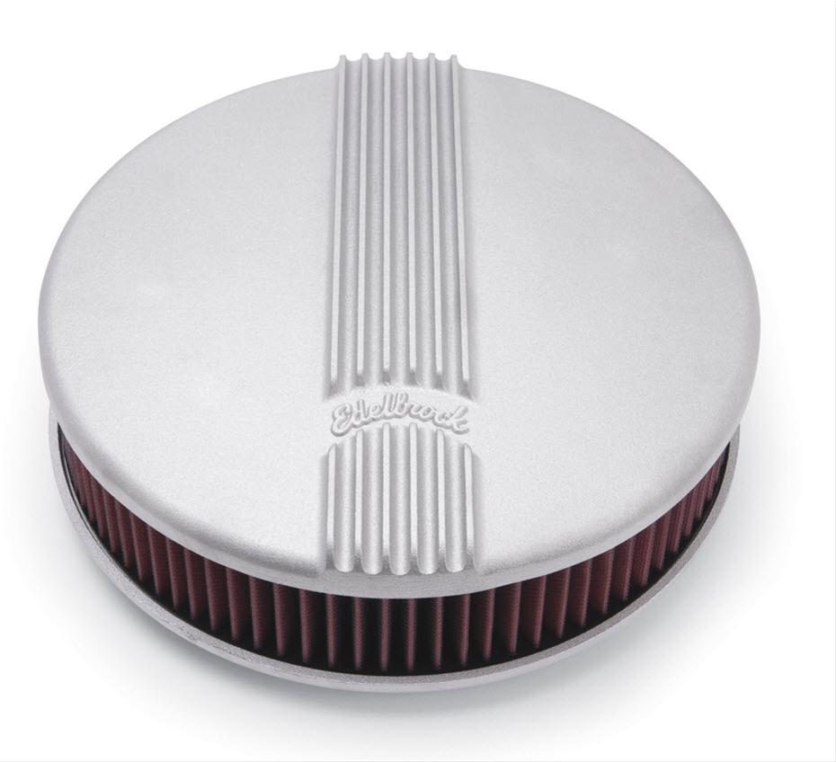 Edelbrock Air Cleaner Classic Series Round Aluminum Top Cloth Element 14In Dia X 3 9In Satin thumbnail 2