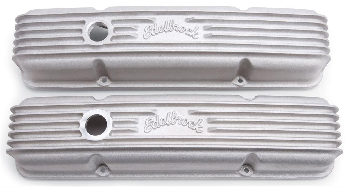 Edelbrock Valve Cover Classic Series Chevrolet 1959-1986 262-400 CI V8 w/ Oil Fill Hole Satin thumbnail 2