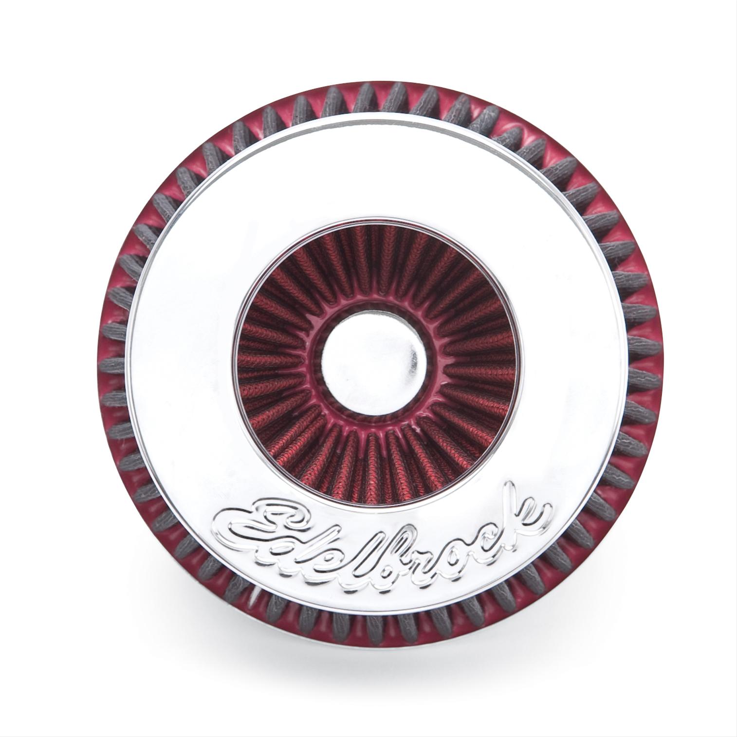 Edelbrock Air Filter Pro-Flo Series Conical 6 7In Tall Red/Chrome thumbnail 2