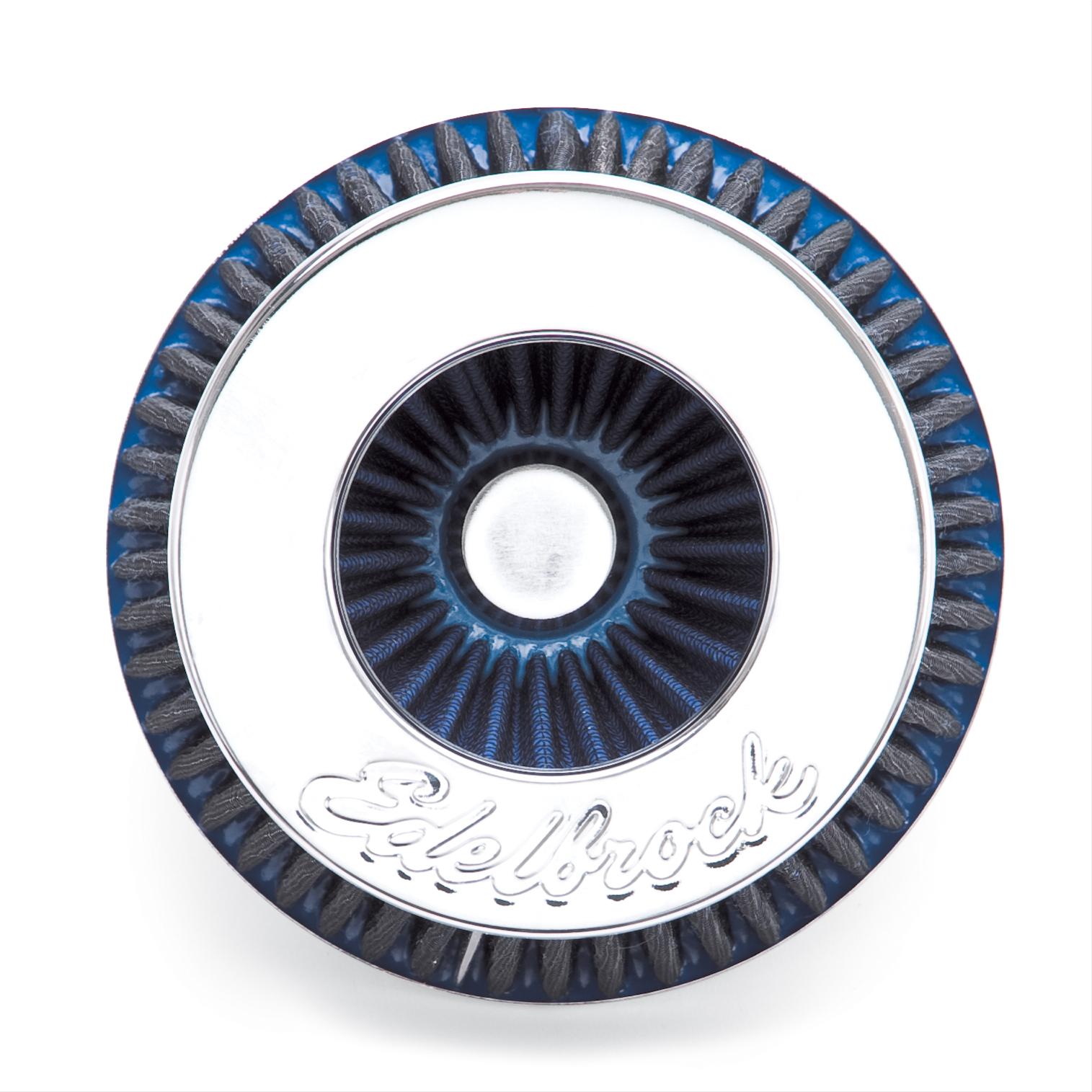 Edelbrock Air Filter Pro-Flo Series Conical 6 7In Tall Blue/Chrome thumbnail 2