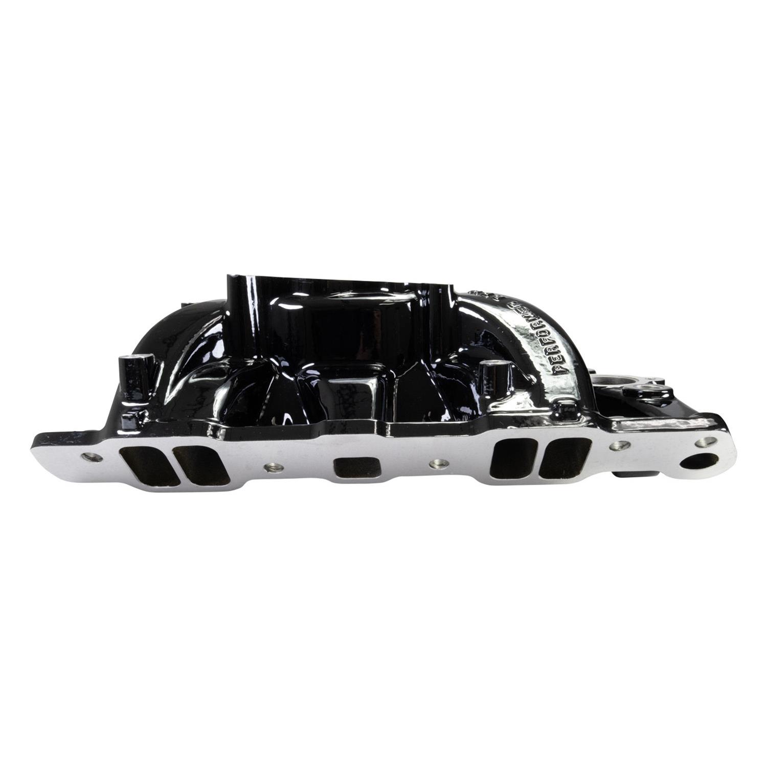 Edelbrock Performer RPM Intake Manifolds 7156-BP Manifold, RPM, Dual Plane, Black Plasma Coated, Natural, Square/Spread Bore, Pontiac, 326-455, Each thumbnail 7