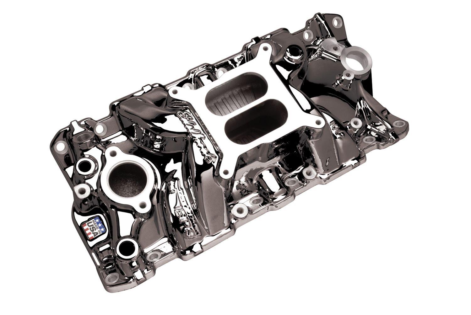 Edelbrock Performer RPM Air-Gap Intake Manifolds 7561-BP Manifold, Air Gap, Dual Plane, Aluminum, Black Plasma Coated, Chevy, Big Block, Oval Port, Std. Deck