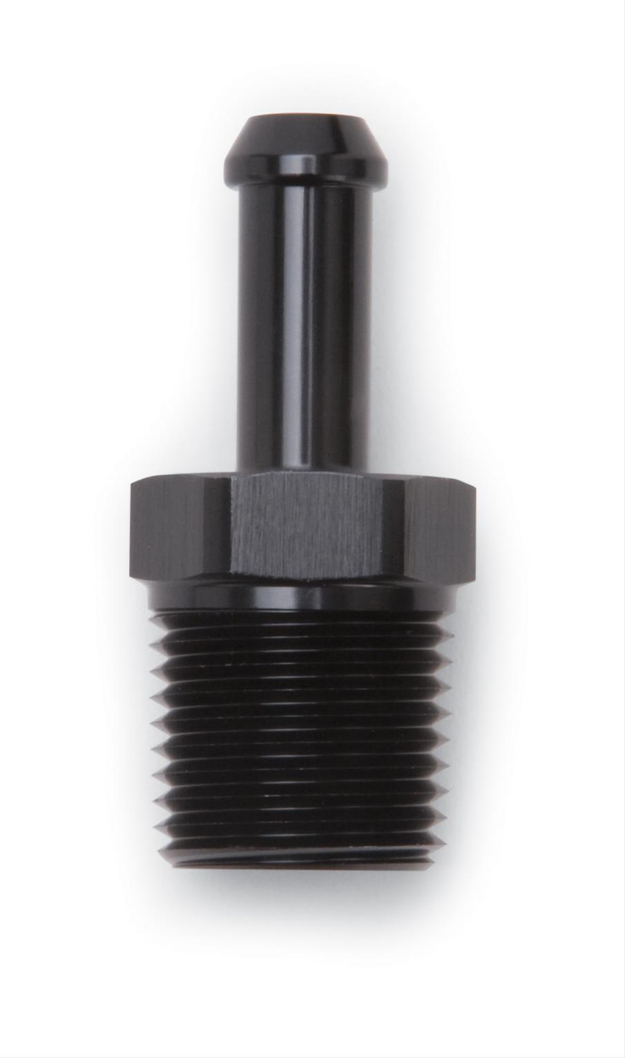 Edelbrock Hose Fittings Straight 1/2In NPT to 3/8In Barb Black Anodize thumbnail 3