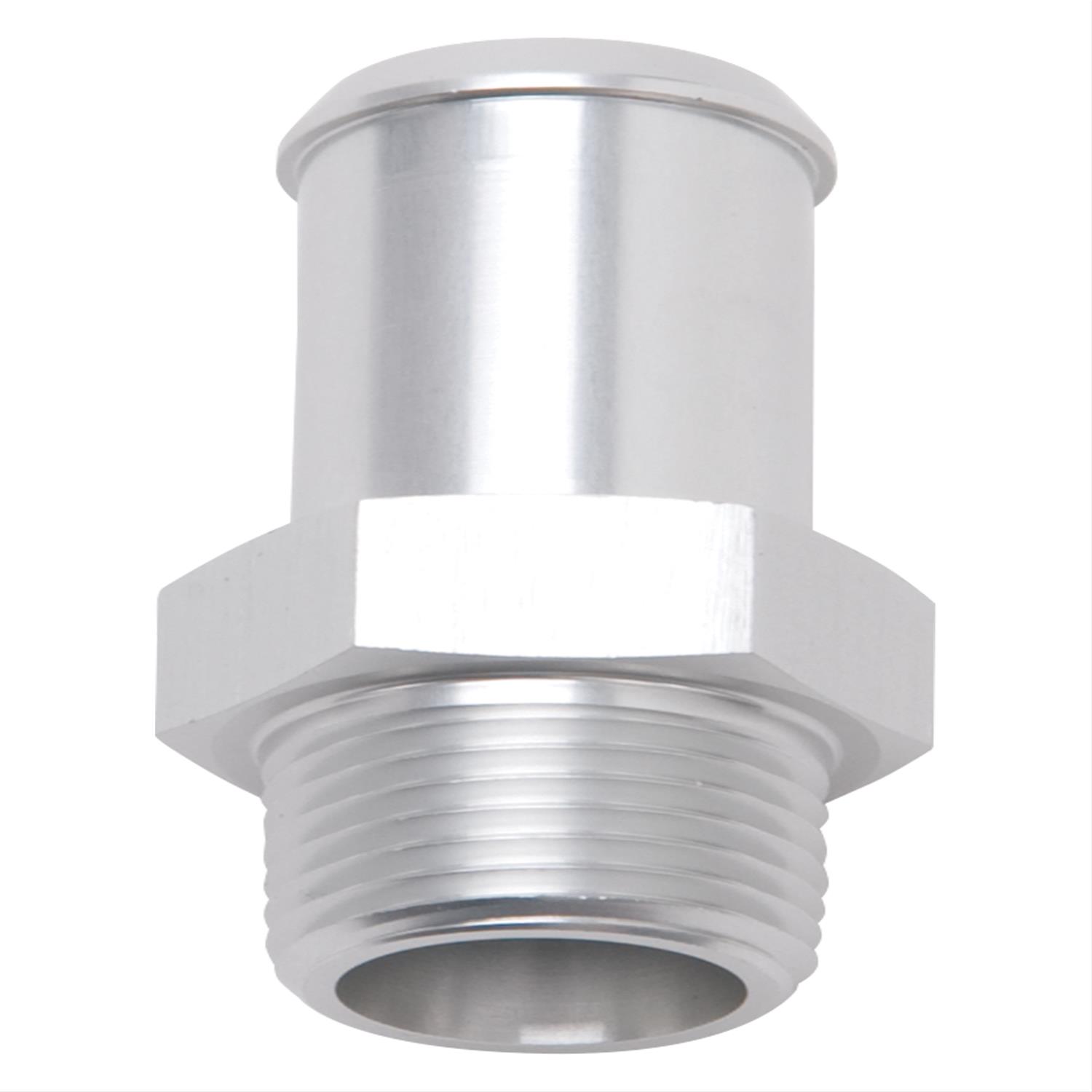 Edelbrock Hose End Straight 3/8In NPT to 5/8In Barb Clear Anodize