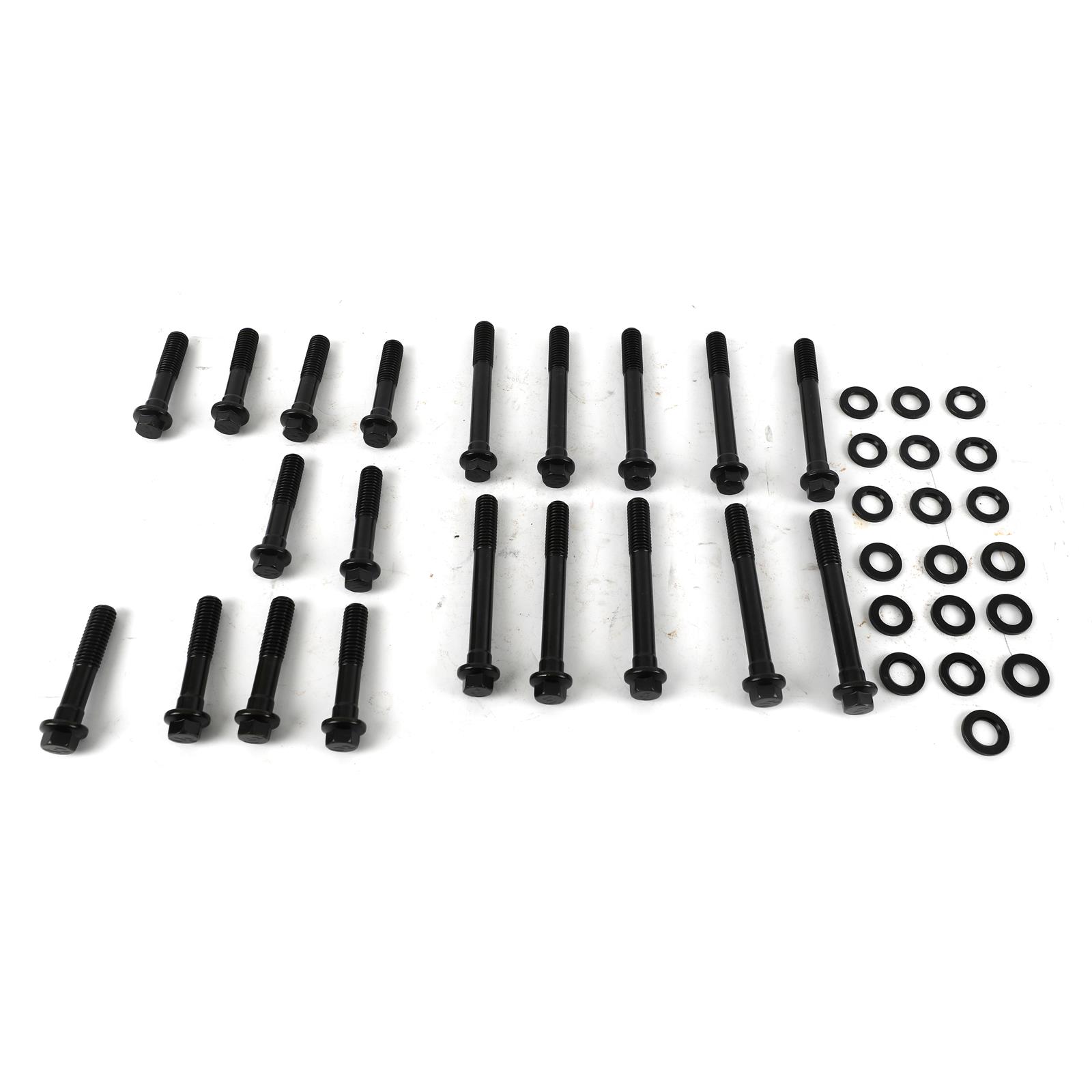 Edelbrock E-Series Head Bolt Kits 85532 Cylinder Bolts, Chromoly, Hex Head, Washers, Ford, 351W, Stock, EDL Performer/Perf. RPM Heads, Kit
