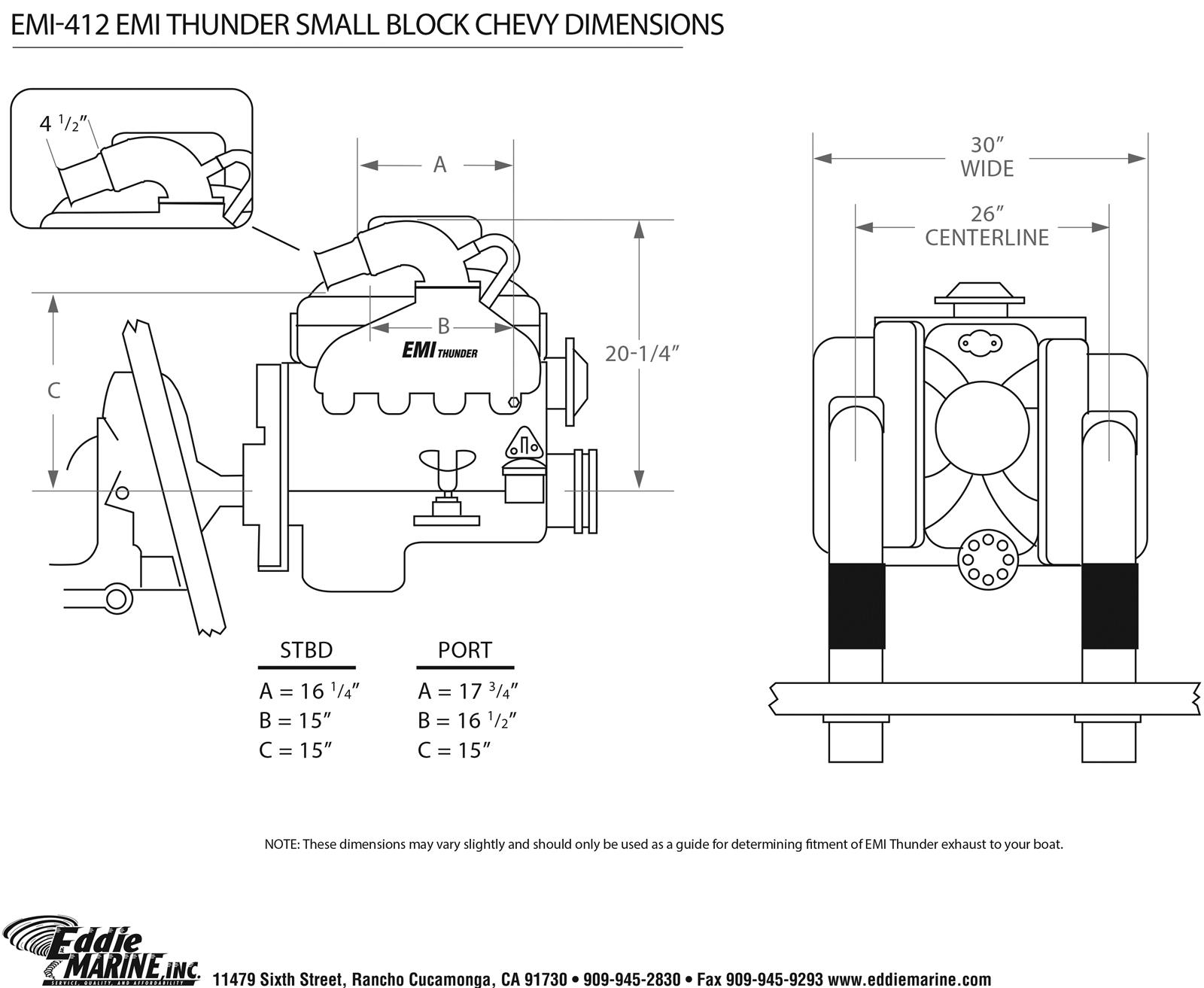 Eddie Marine EMI-412R Eddie Marine EMI Thunder Exhaust System with