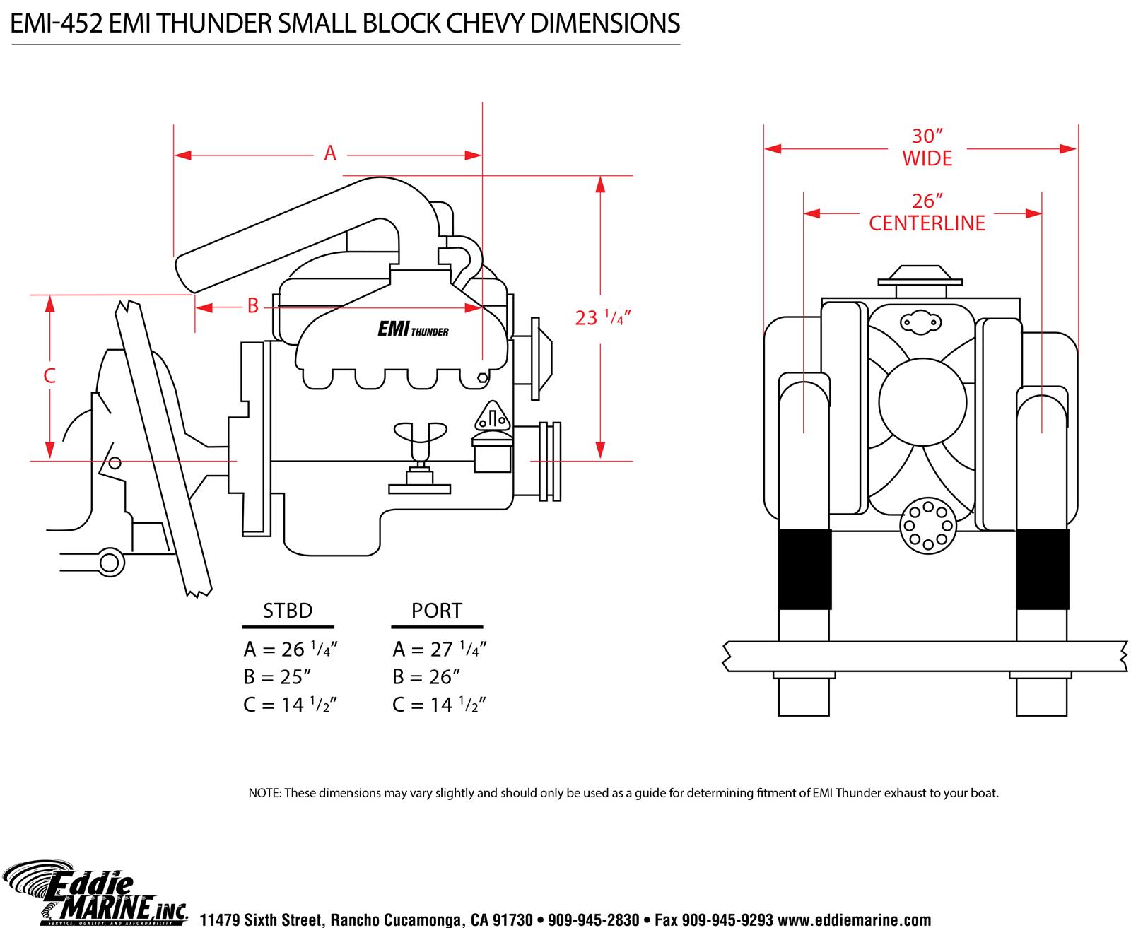 Eddie Marine EMI-452P Eddie Marine EMI Thunder Exhaust System with