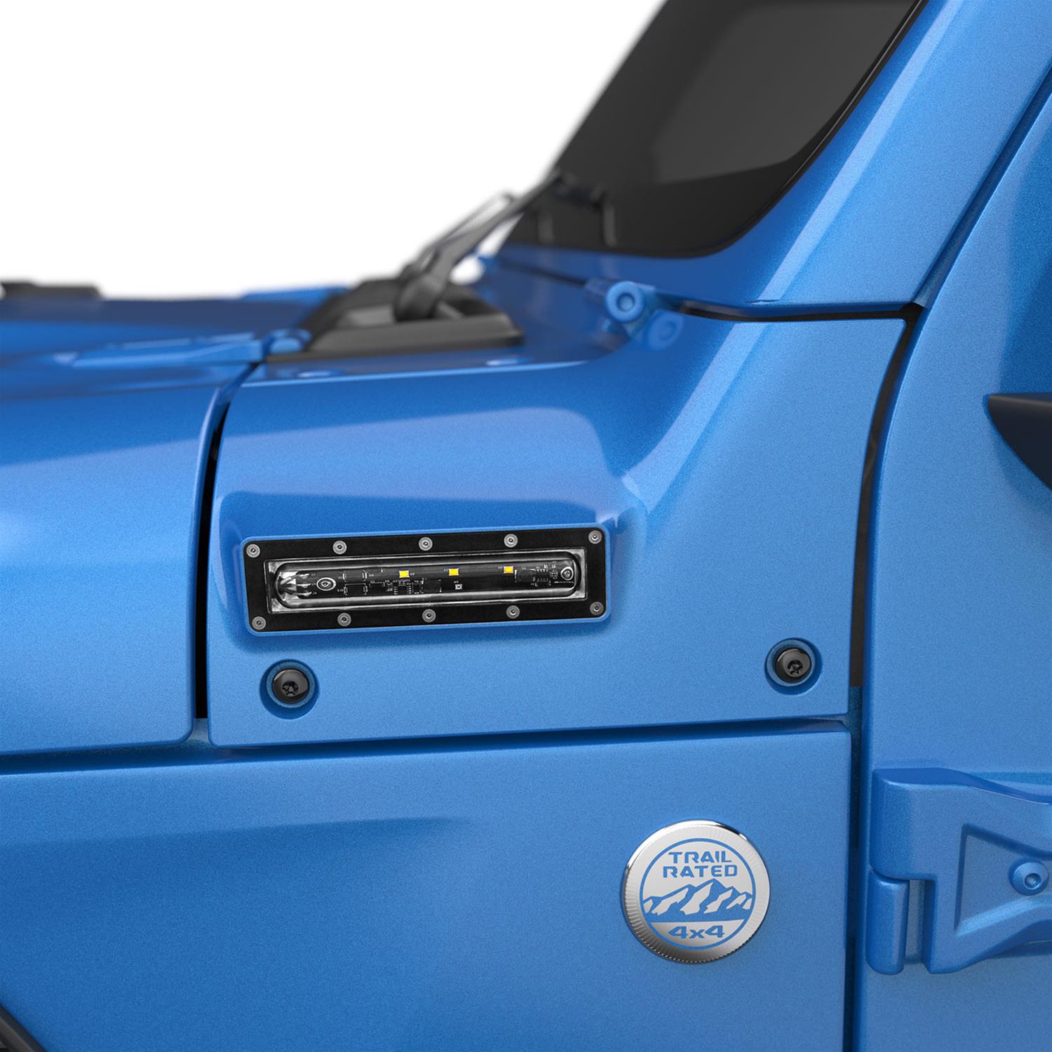 EGR VSL Jeep Side LED Lights VSLJP1004 Light Pods and Fod Lights, Lights, Amber/Cool White, Front Cowl Pod, Plastic Housing, Hydro Blue, Jeep, Pair thumbnail 3