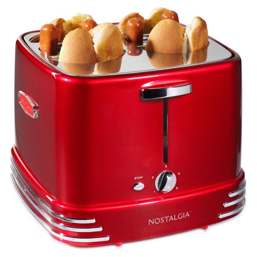 Summit Gifts RHDT800RETRORED Pop Up Hot Dog Toaster - Red | Summit