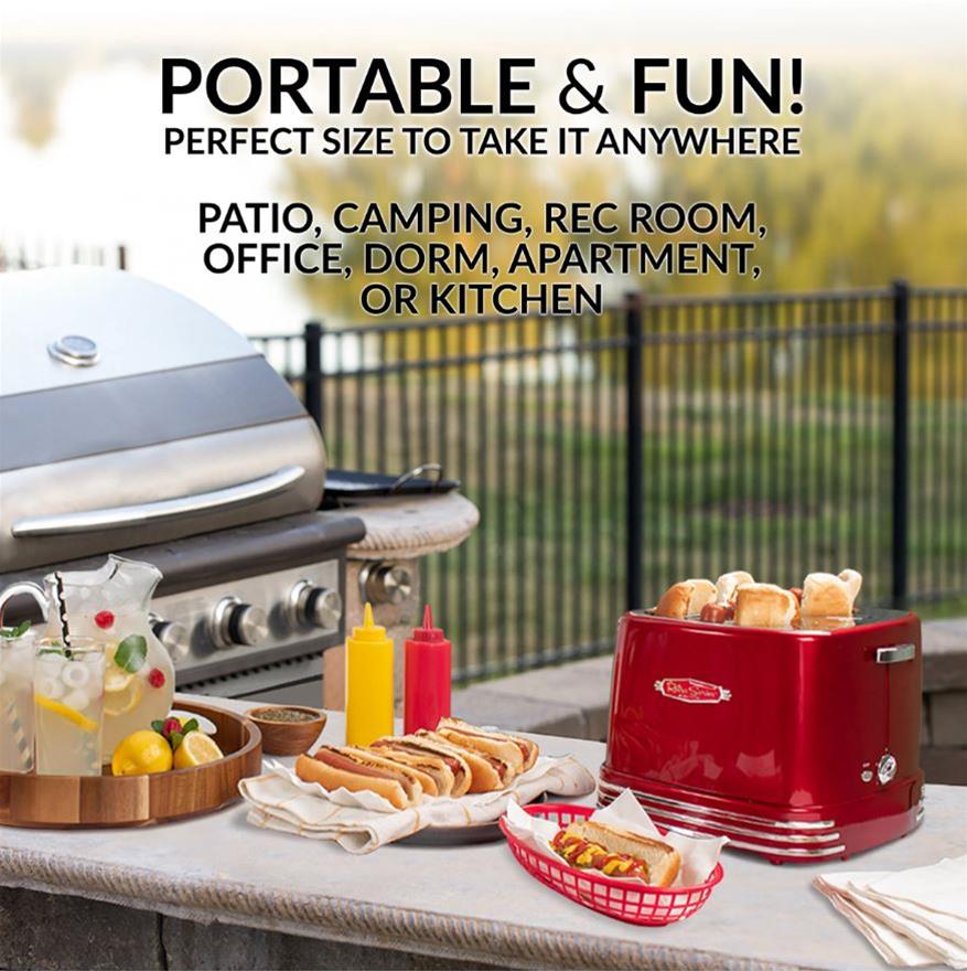 Summit Gifts RHDT800RETRORED Pop Up Hot Dog Toaster - Red | Summit