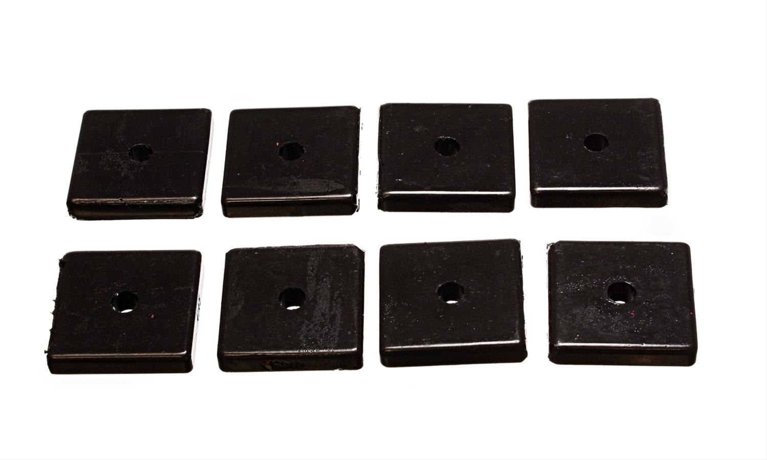 Energy Suspension Square Pad Set 2-1/16in Length x 2-1/16in Width x 3/8in Hole ID x 3/8in H-Black