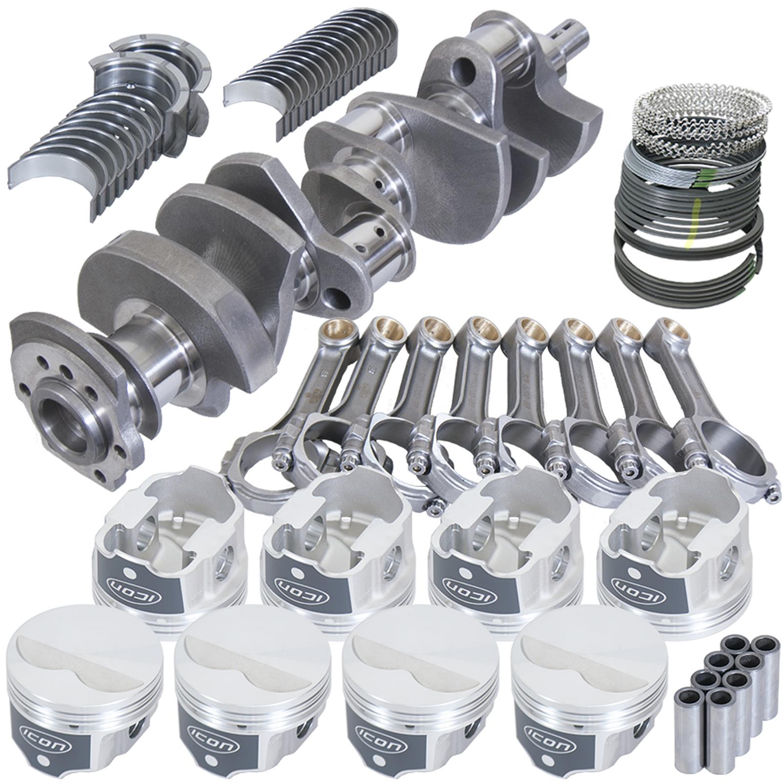 Eagle Chevy 350 3.480in Crank 5.700in I-Beam Rods -3.7cc Flat Top 4.030in Pistons Rotating Assembly