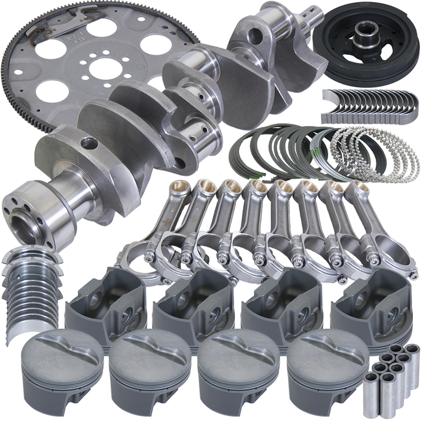 Eagle Chevy 350 1Pc 3.750in Crank 5.700in I-Beam Rods 4.040in Pistons 153 Tooth FP Balanced Assembly