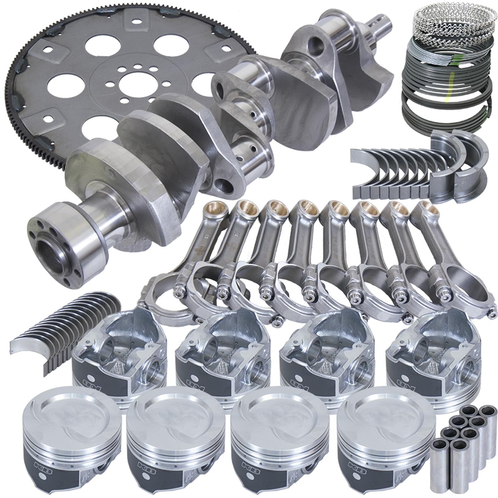 Eagle Chevy 350 1Pc 3.750in Crank 5.700in I-Beam Rod 4.000in Pistons 168 Tooth FP Balanced Assembly