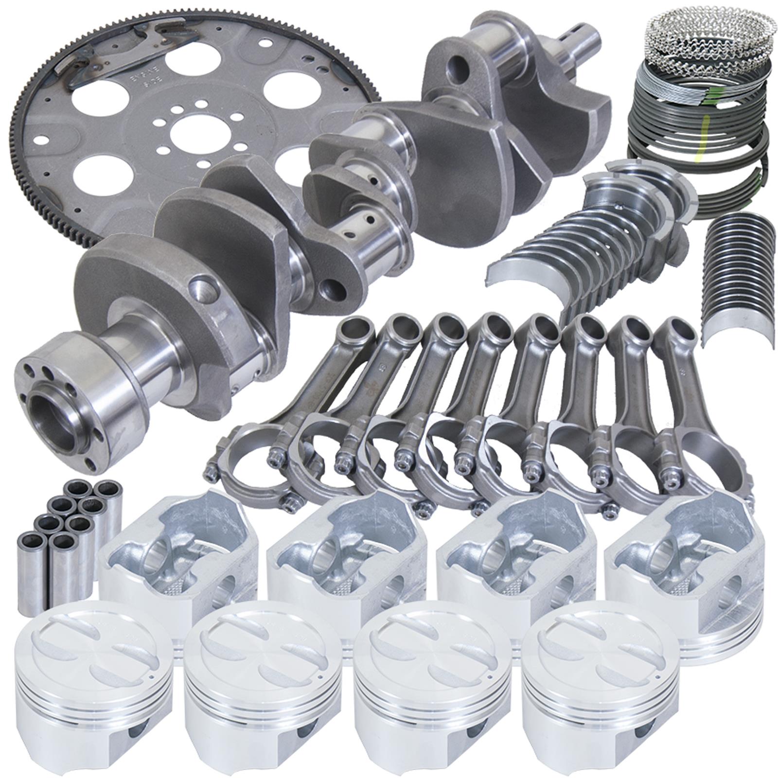 Eagle Chevy 350 1Pc 3.480in Crank 5.700in I-Beam Rods 4.000in Pistons 153 Tooth FP Balanced Assembly