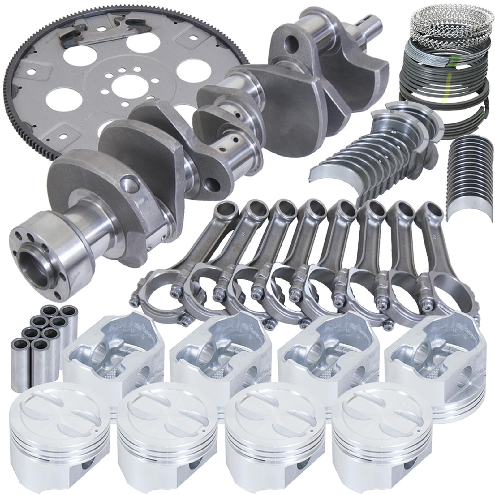 Eagle Chevy 350 1Pc 3.480in Crank 5.700in I-Beam Rods 4.030in Pistons 168 Tooth FP Balanced Assembly
