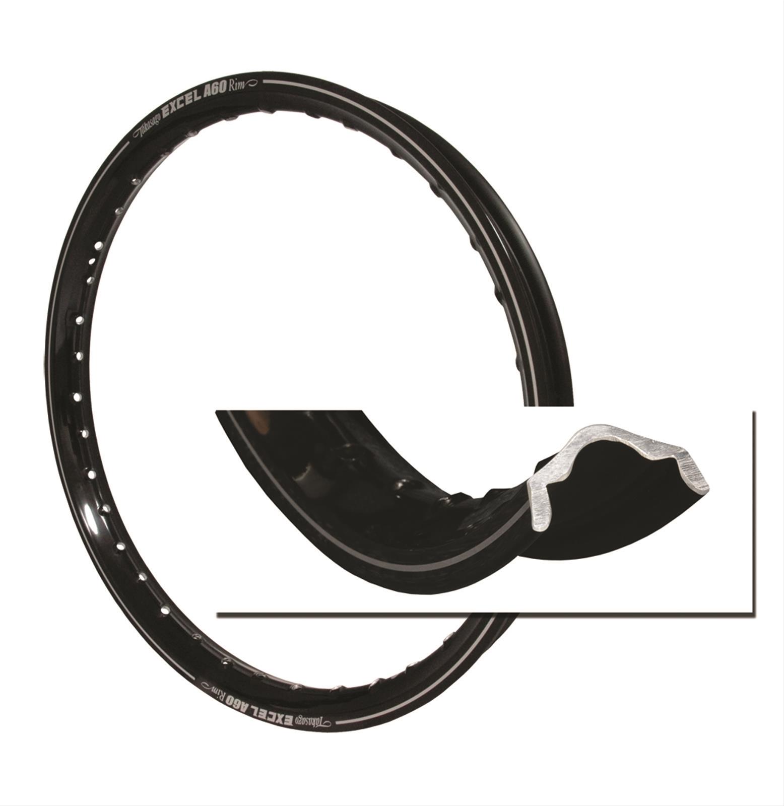 Excel A60 Rims 30-7412 Motocross Rim, Aluminum, Black Anodized, 19 in. x 1.850 in., 32-Spoke, Rear, Each thumbnail 3