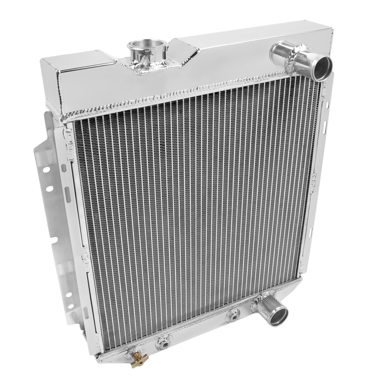 Frostbite Performance Cooling Aluminum Radiators FB122 Radiator, Aluminum, 4-Row, Polished, Downflow, Ford, Mercury, Each