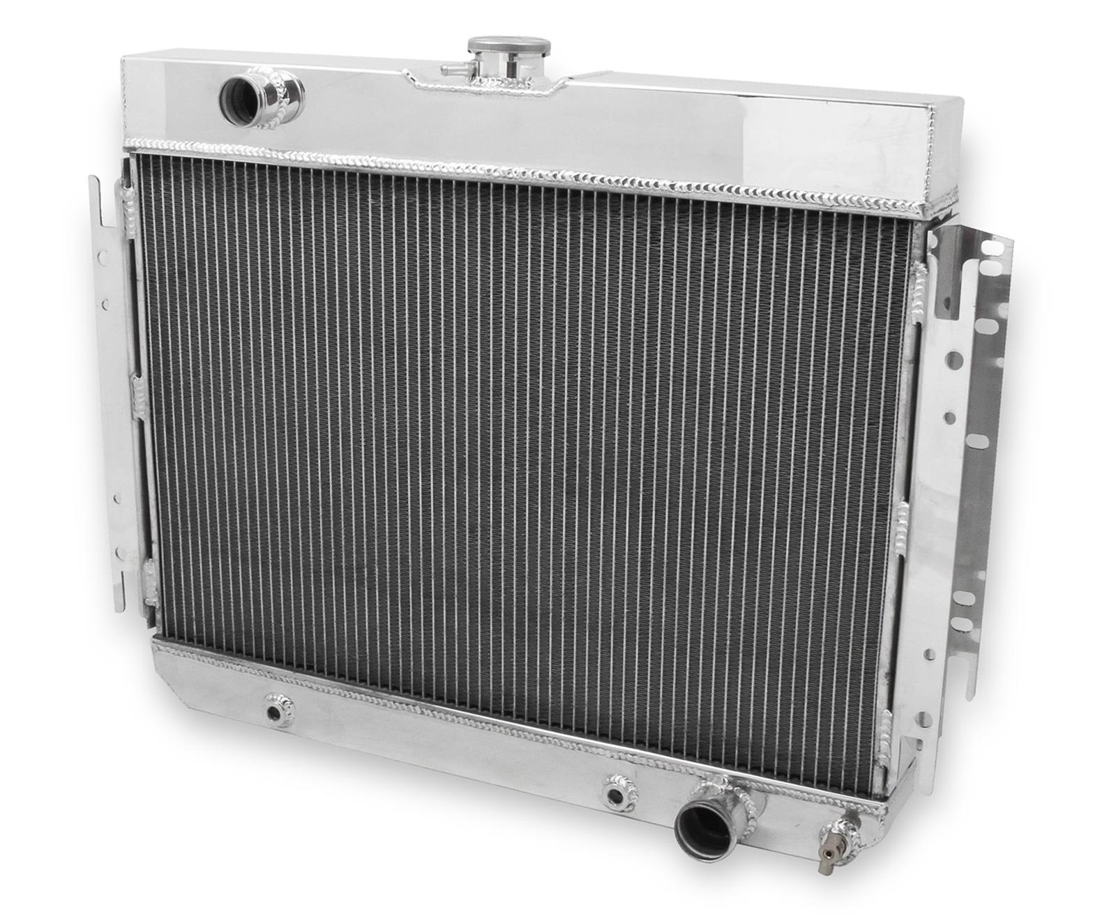 Frostbite Performance Cooling Aluminum Radiators FB125 Radiator, Radiator, 4-Row, Downflow, Aluminum, Polished, Transmission Cooler, Chevrolet, Each
