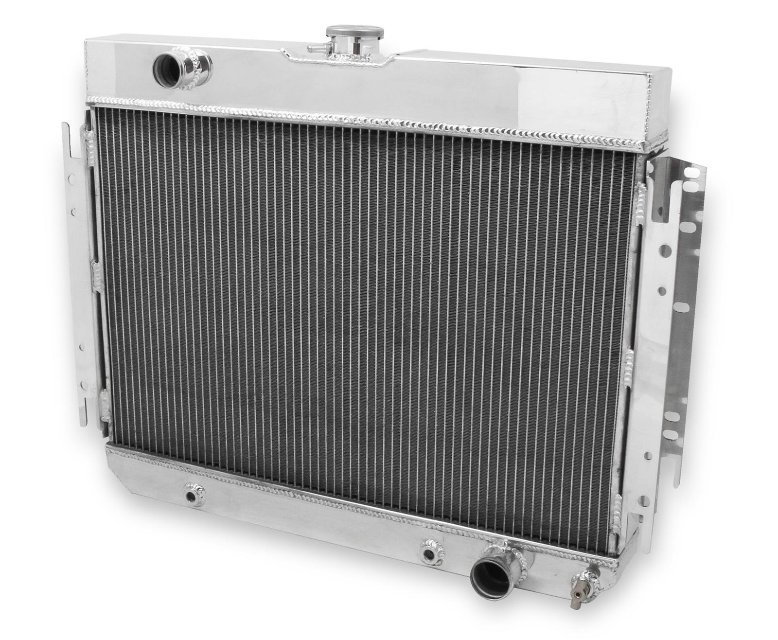 Frostbite Performance Cooling Aluminum Radiators FB125 Radiator, Radiator, 4-Row, Downflow, Aluminum, Polished, Transmission Cooler, Chevrolet, Each thumbnail 2