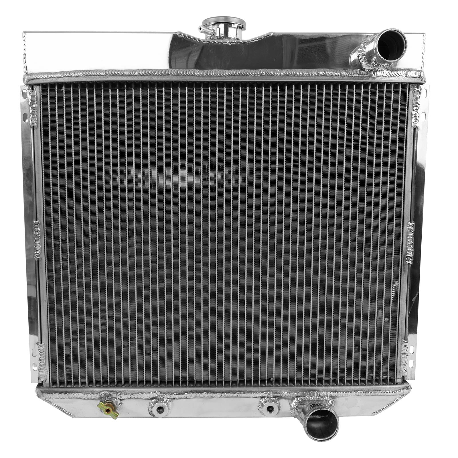 Frostbite Performance Cooling Aluminum Radiators FB127 Radiator, Aluminum, 3-Row, Polished, Downflow, Ford, Mercury, Each
