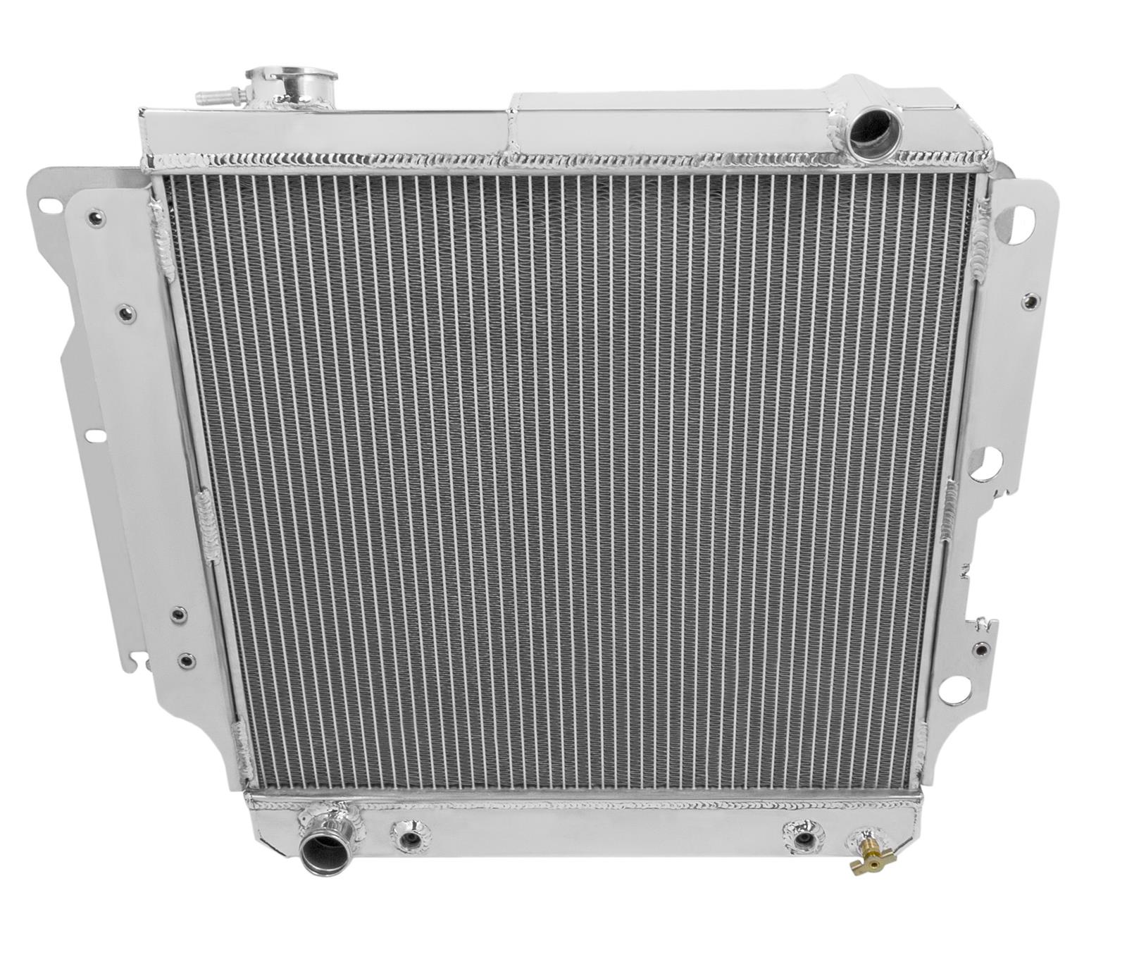 Frostbite Performance Cooling Aluminum Radiators FB173 Radiator, Aluminum, 2-Row, Polished, Downflow, Jeep, Each thumbnail 2