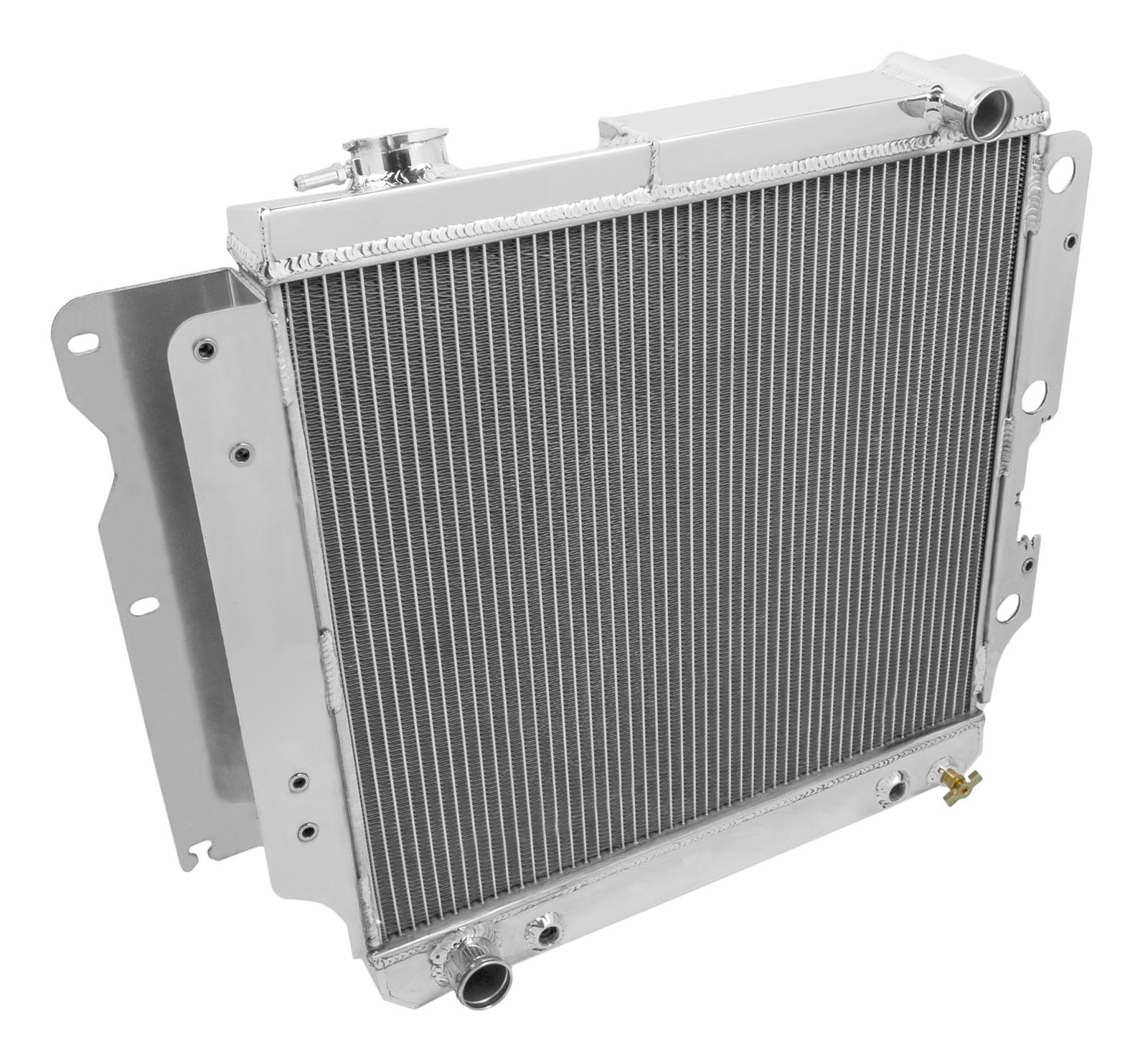Frostbite Performance Cooling Aluminum Radiators FB173 Radiator, Aluminum, 2-Row, Polished, Downflow, Jeep, Each