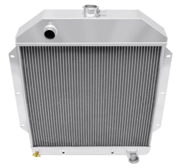 Frostbite Performance Cooling Aluminum Radiators FB211 Radiators, Downflow, 3-row, Aluminum, Polished, Transmission Cooler, Ford, 3.7L, 3.9L, 4.2L, Each thumbnail 2