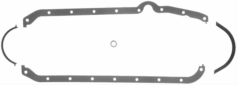 Fel-Pro Performance Oil Pan Gaskets 1803 Gasket, Multi-Piece, Rubber Coated Fiber, Chevy, 262/267/305/350/400, Thick Front Seal, Kit
