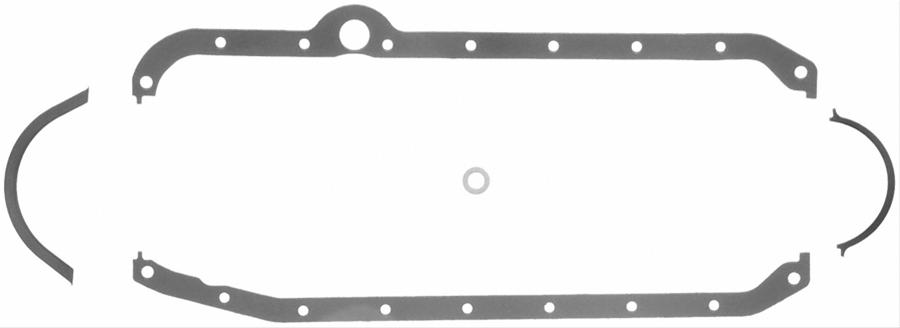 Fel-Pro Performance Oil Pan Gaskets 1818 Gasket, Multi-Piece, Rubber Coated Fiber, Chevy, 267/305/350, Thick Front Seal, Kit