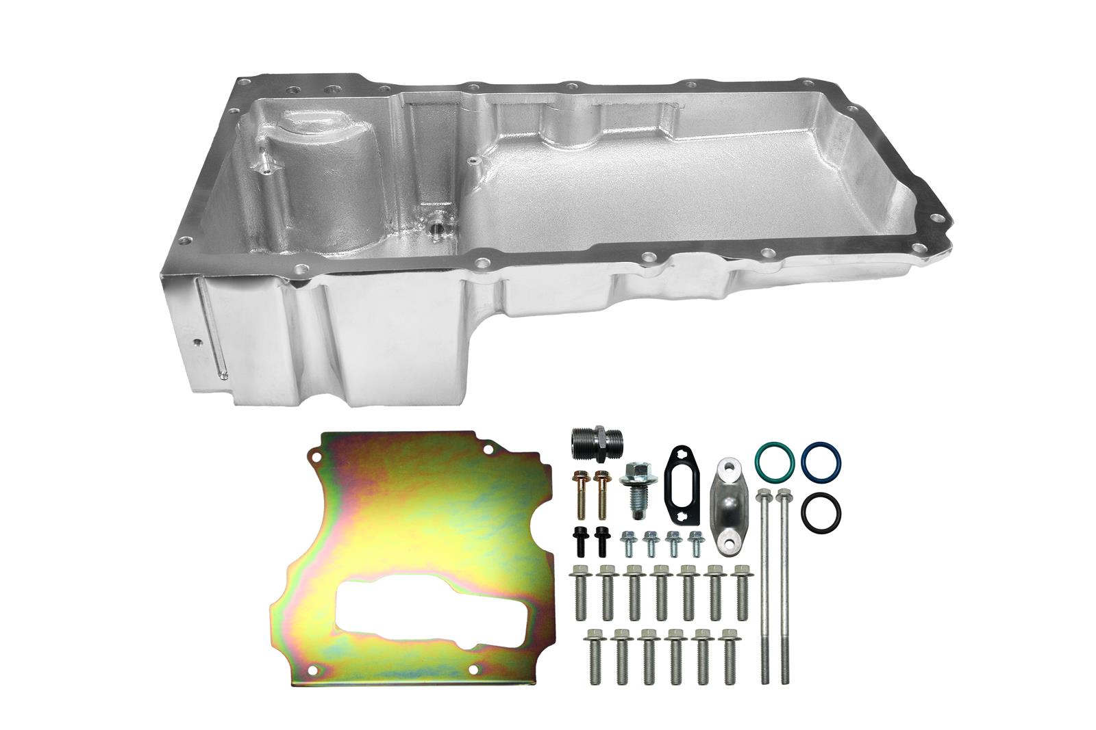 FiTech Plus LS Swap Oil Pans 130101 Pan, Engine Swap, Standard Profile, Cast Aluminum, Polished, 6.00 Quart Capacity, 4.25 in. Stroke Clearance, Chevy, LS, V8, Each thumbnail 3