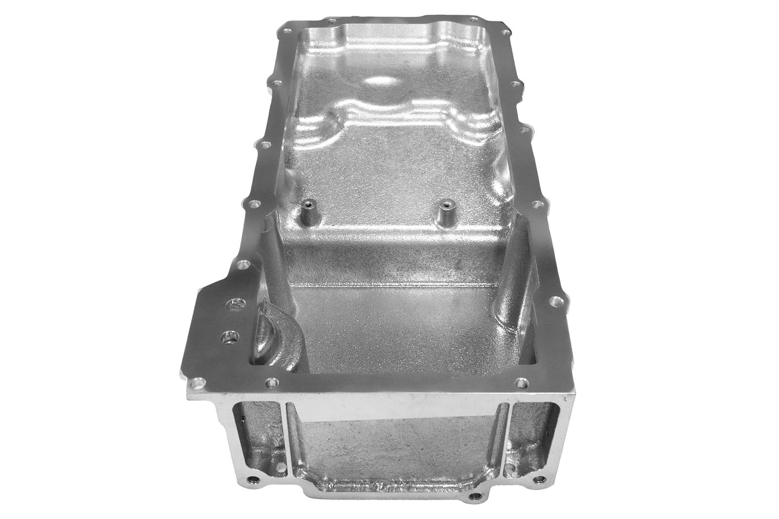 FiTech Plus LS Swap Oil Pans 130102 Pan, Engine Swap, Medium Profile, Cast Aluminum, Polished, 6.20 Quart Capacity, 3.62 in. Stroke Clearance, Chevy, LS, V8, Each thumbnail 2