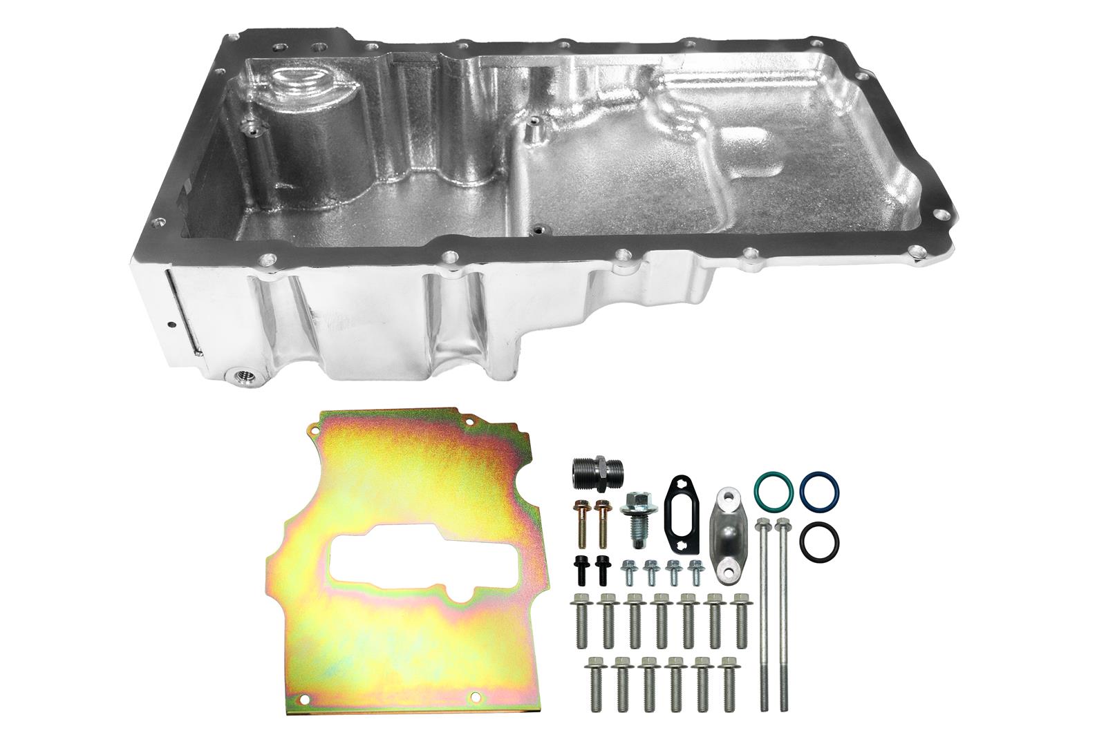 FiTech Plus LS Swap Oil Pans 130102 Pan, Engine Swap, Medium Profile, Cast Aluminum, Polished, 6.20 Quart Capacity, 3.62 in. Stroke Clearance, Chevy, LS, V8, Each thumbnail 3