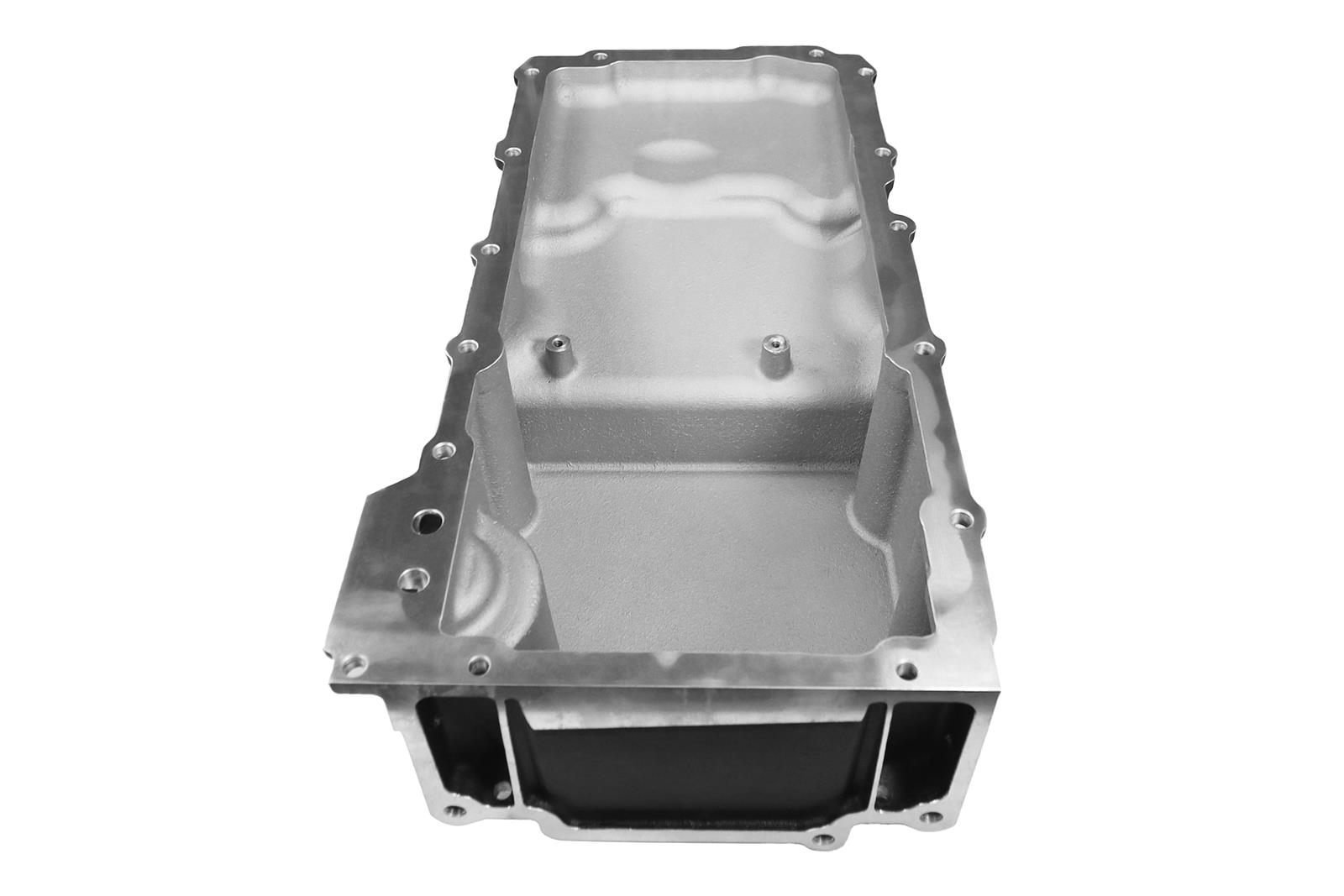 FiTech Plus LS Swap Oil Pans 130202 Pan, Engine Swap, Medium Profile, Cast Aluminum, Black, 6.20 Quart Capacity, 3.62 in. Stroke Clearance, Chevy, LS, V8, Each thumbnail 8