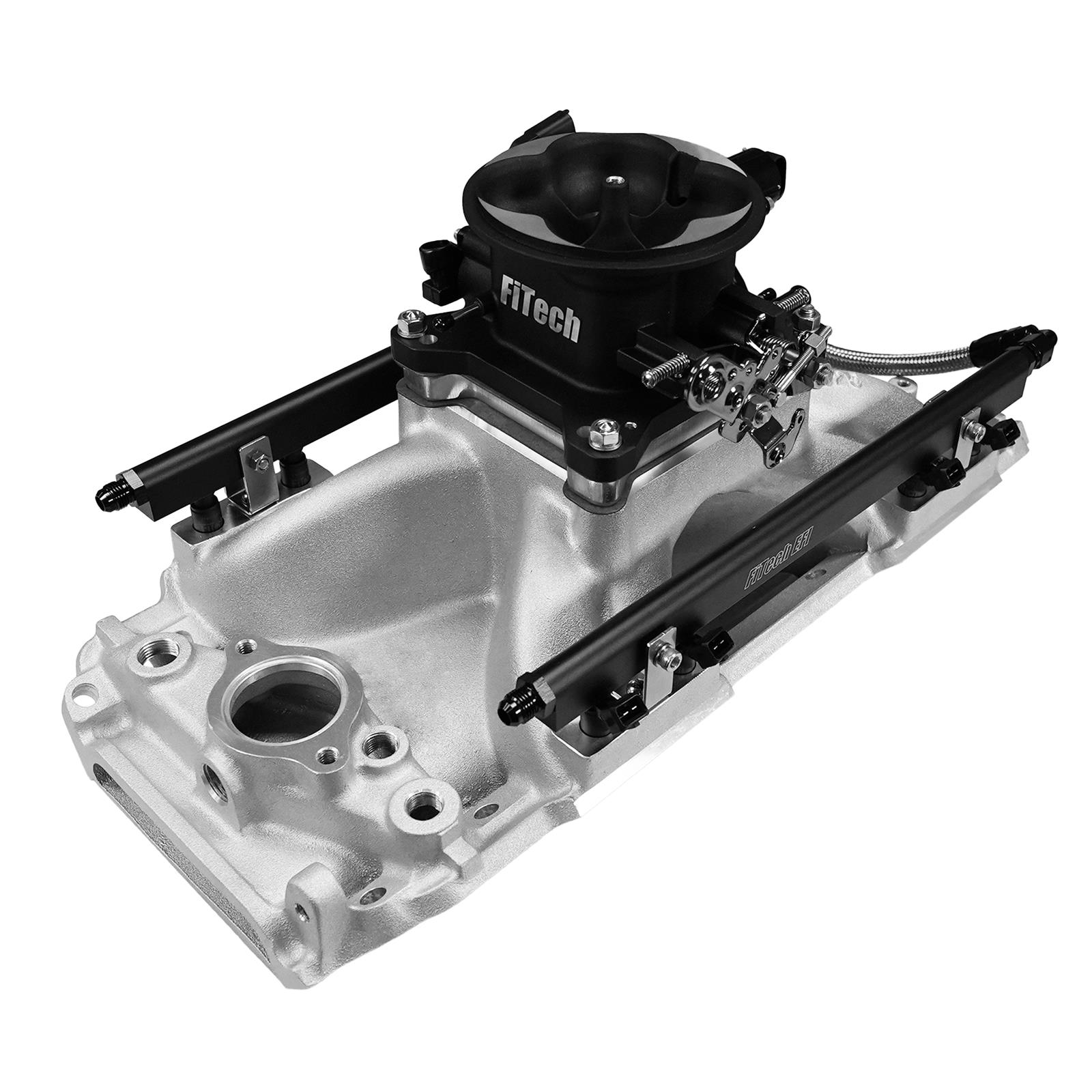 FiTech Ultra Port EFI BBC Systems 30-10-411 Fuel Injection Systems, EFI, Intake Manifold, Uni Black Throttle Body, ECM, Gas, E85, 1000 HP, Chevy, Big Block, Rectangle Port, Kit thumbnail 2