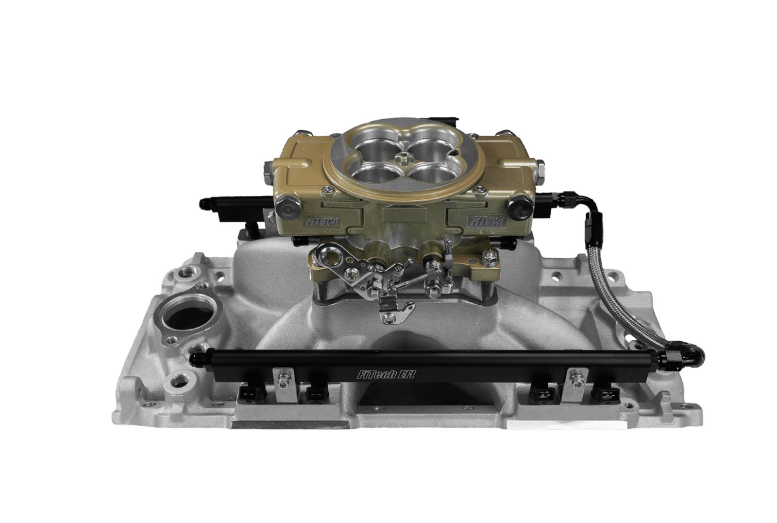 FiTech Ultra Port EFI BBC Systems 30-10-414 Fuel Injection Systems, EFI, Intake Manifold, Gold Throttle Body, ECM, Gasoline, E85, 1000 HP, Chevy, Big Block, Rectangle Port, Kit thumbnail 3