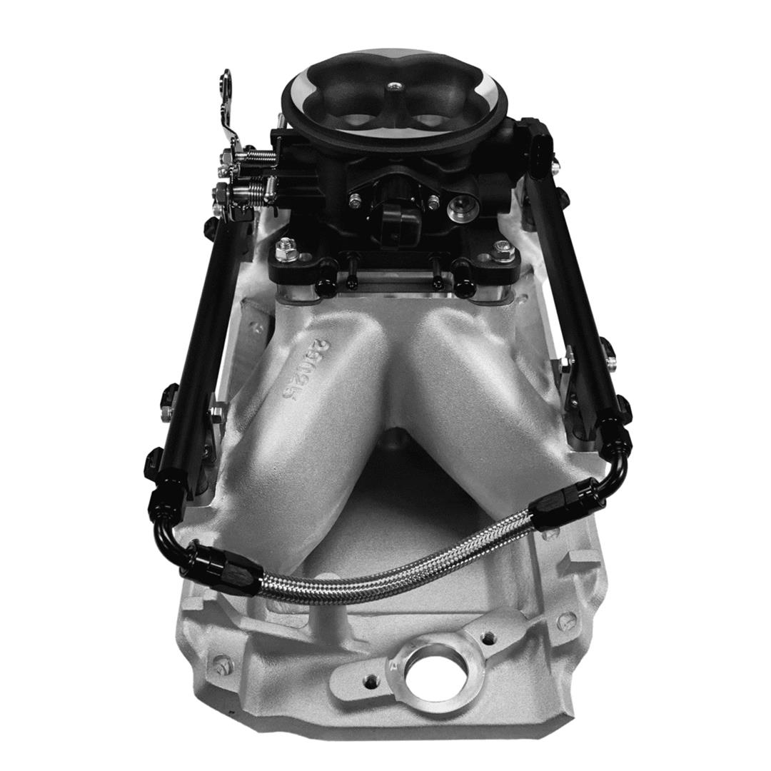 FiTech Ultra Port EFI BBC Systems 30-11-411 Fuel Injection Systems, EFI, Intake Manifold, Uni Black Throttle Body, ECM, Gasoline, E85, 1000 HP, Chevy, Big Block, Oval Port, Kit thumbnail 2
