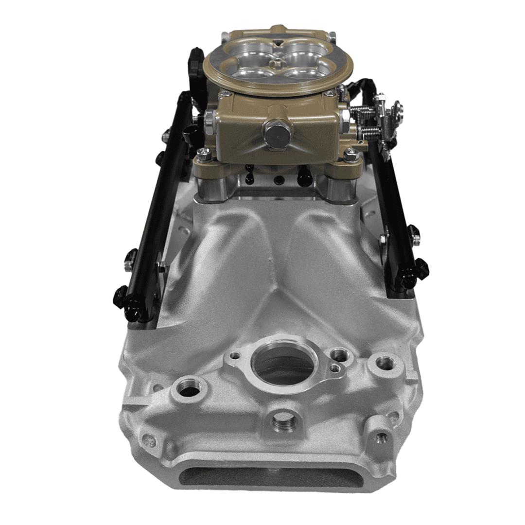 FiTech Ultra Port EFI BBC Systems 30-11-414 Fuel Injection Systems, EFI, Intake Manifold, Gold Throttle Body, ECM, Gasoline, E85, 1000 HP, Chevy, Big Block, Oval Port, Kit thumbnail 3