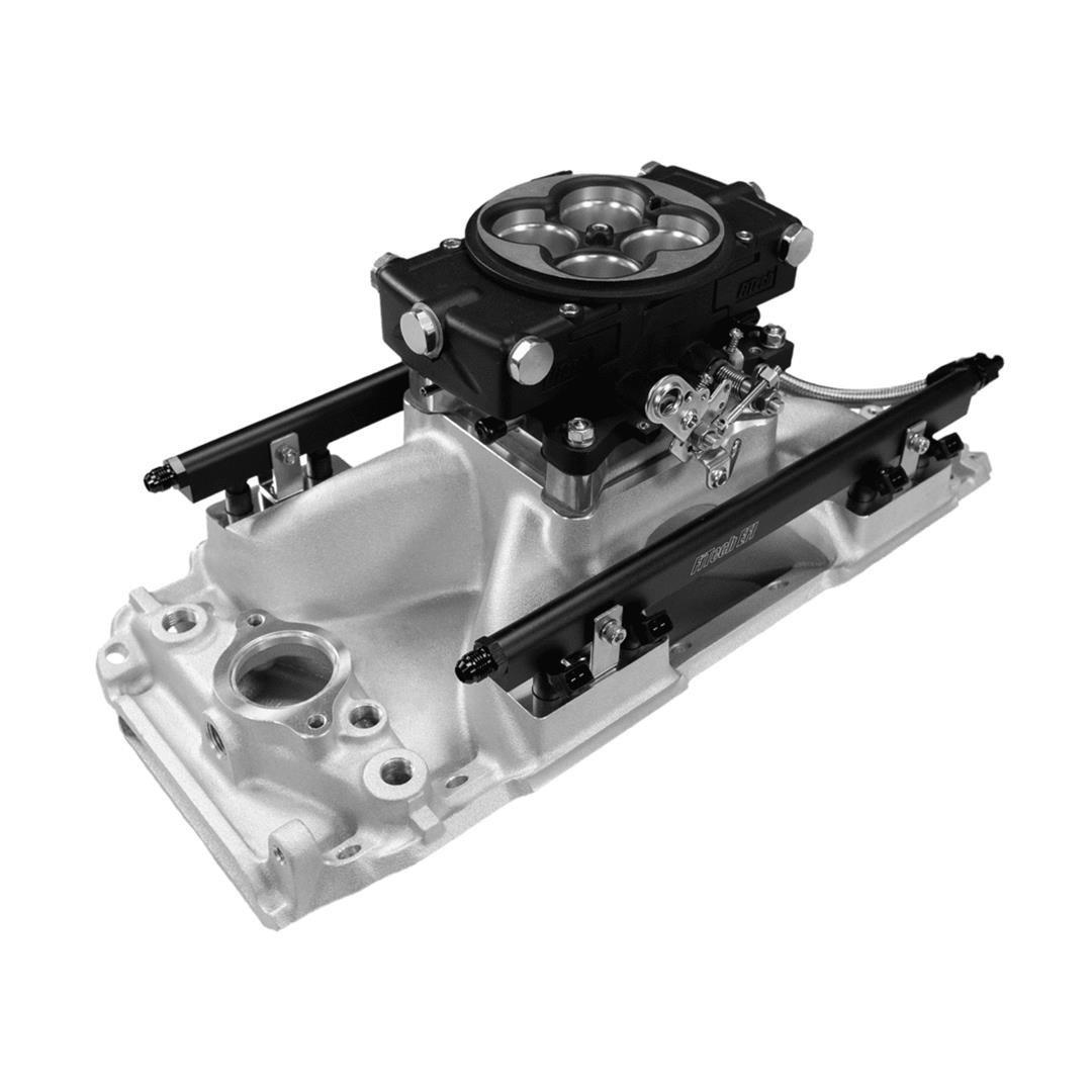 FiTech Ultra Port EFI BBC Systems 30-11-415 Fuel Injection Systems, EFI, Intake Manifold, Black Throttle Body, ECM, Gasoline, E85, 1000 HP, Chevy, Big Block, Oval Port, Kit thumbnail 4