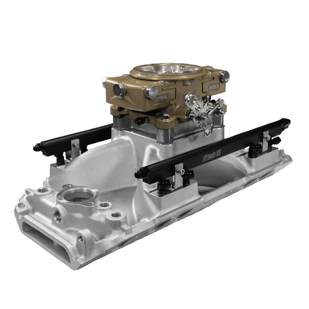 FiTech Ultra Port EFI BBC Systems 30-11-614 Fuel Injection Systems, EFI, Intake Manifold, Gold Throttle Body, ECM, Gasoline, E85, 750 HP, Chevy, Big Block, Oval Port, Kit thumbnail 6