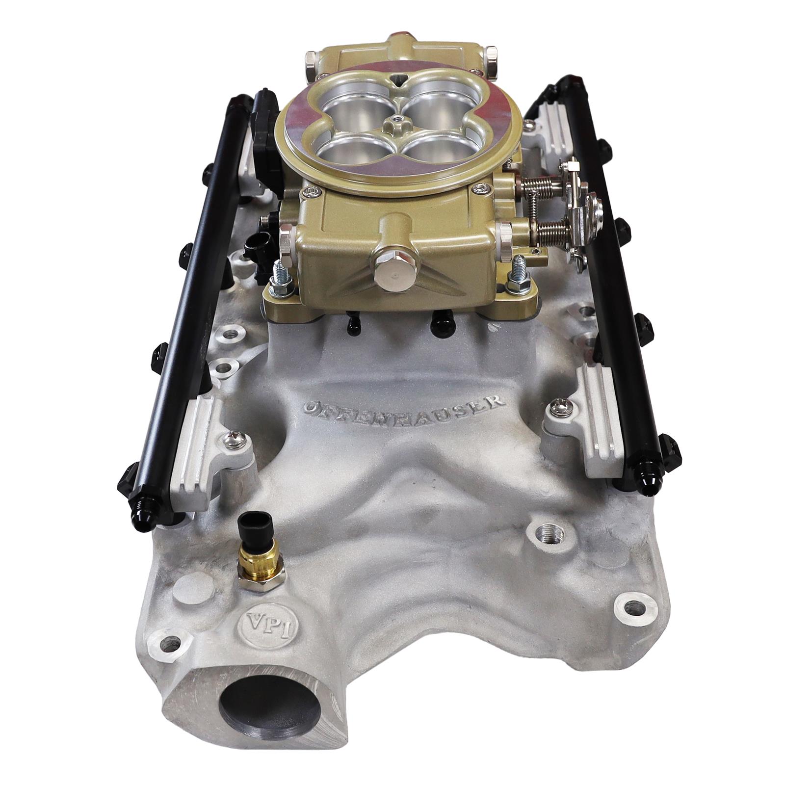 FiTech Ultra Port EFI SBF 351W Systems 30-18-414 Fuel Injection Systems, EFI, Offenhauser VPI, Intake Manifold, Gold Throttle Body, ECM, Gasoline, E85, 1000 HP, Ford, 351W, Kit thumbnail 3