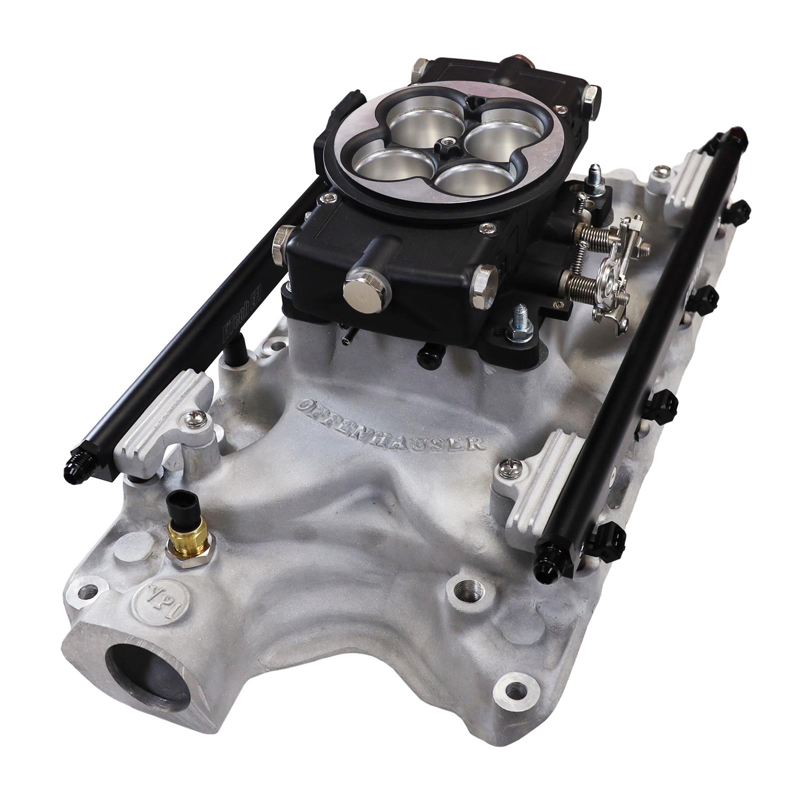 FiTech Ultra Port EFI SBF 351W Systems 30-18-415 Fuel Injection Systems, EFI, Offenhauser VPI, Intake Manifold, Black Throttle Body, ECM, Gasoline, E85, 1000 HP, Ford, 351W, Kit thumbnail 3