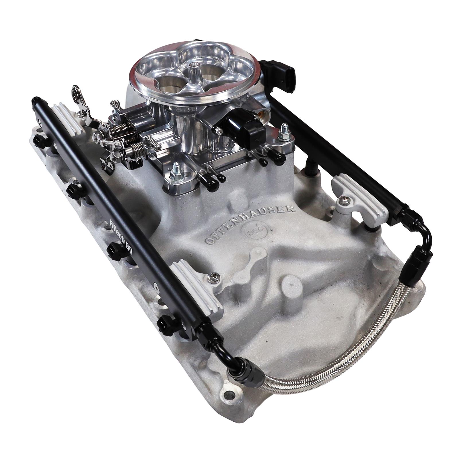 FiTech Ultra Port EFI SBF 351W Systems 30-18-510 Fuel Injection Systems, EFI, Offenhauser VPI, Intake Manifold, Uni Brilliant Throttle Body, ECM, Gasoline, E85, 500 HP, Ford, 351W, Kit thumbnail 2