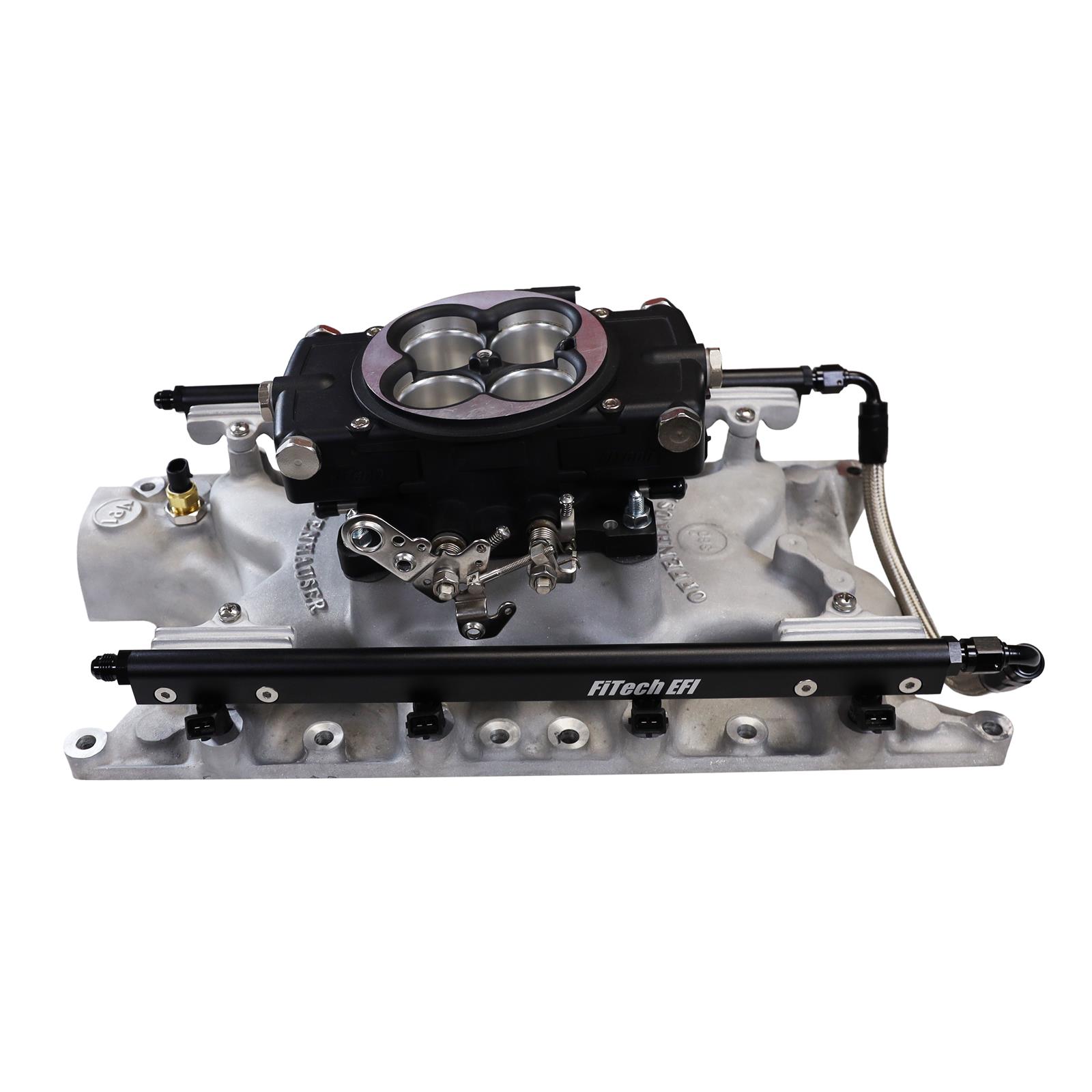 FiTech Ultra Port EFI SBF 351W Systems 30-18-515 Fuel Injection Systems, EFI, Offenhauser VPI, Intake Manifold, Black Throttle Body, ECM, Gasoline, E85, 500 HP, Ford, 351W, Kit thumbnail 7