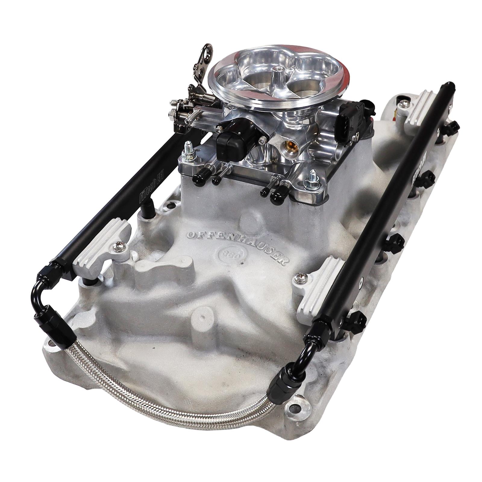 FiTech Ultra Port EFI SBF 351W Systems 30-18-610 Fuel Injection Systems, EFI, Offenhauser VPI, Intake Manifold, Uni Brilliant Throttle Body, ECM, Gasoline, E85, 750 HP, Ford, 351W, Kit thumbnail 3