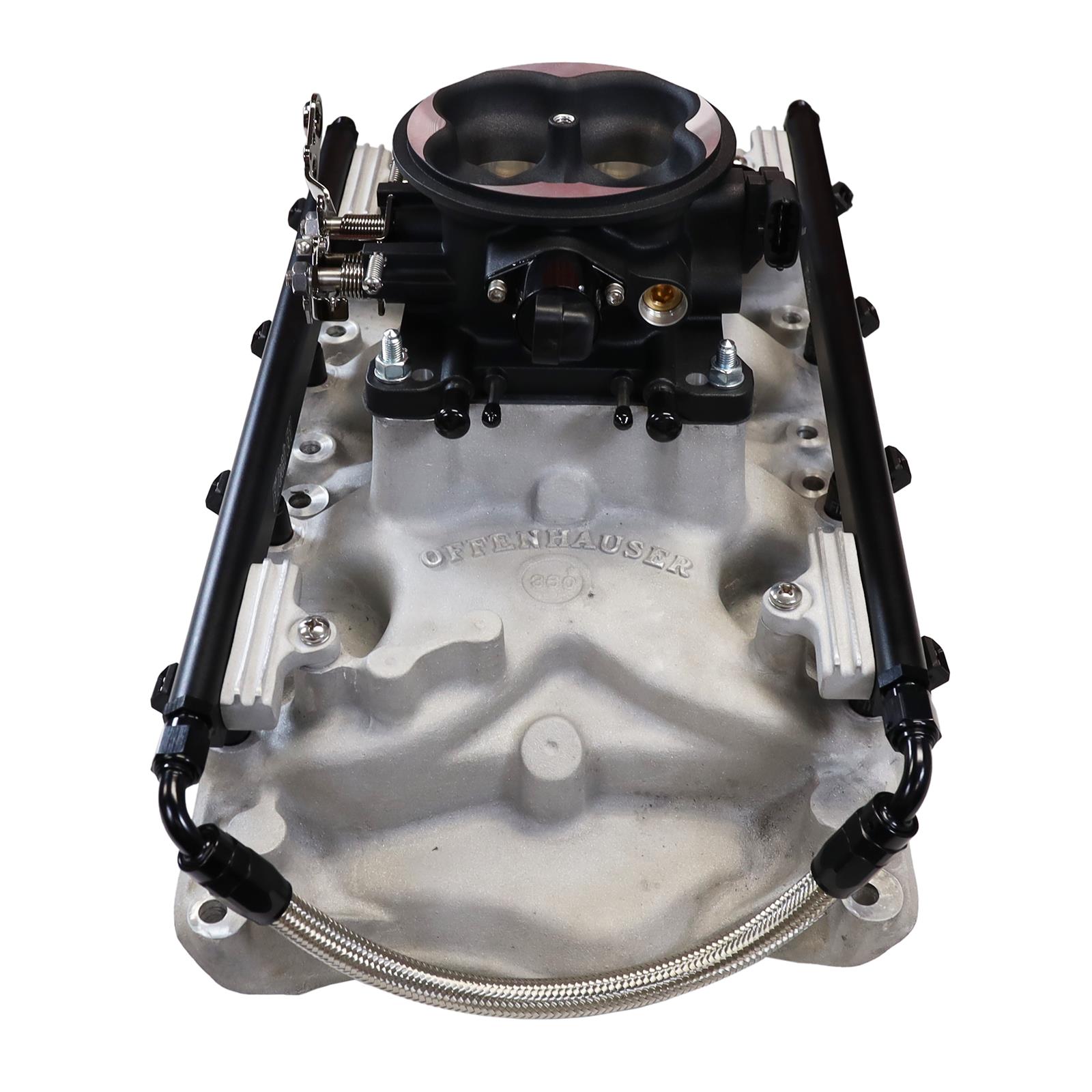 FiTech Ultra Port EFI SBF 351W Systems 30-18-611 Fuel Injection Systems, EFI, Offenhauser VPI, Intake Manifold, Uni Black Throttle Body, ECM, Gasoline, E85, 750 HP, Ford, 351W, Kit thumbnail 2