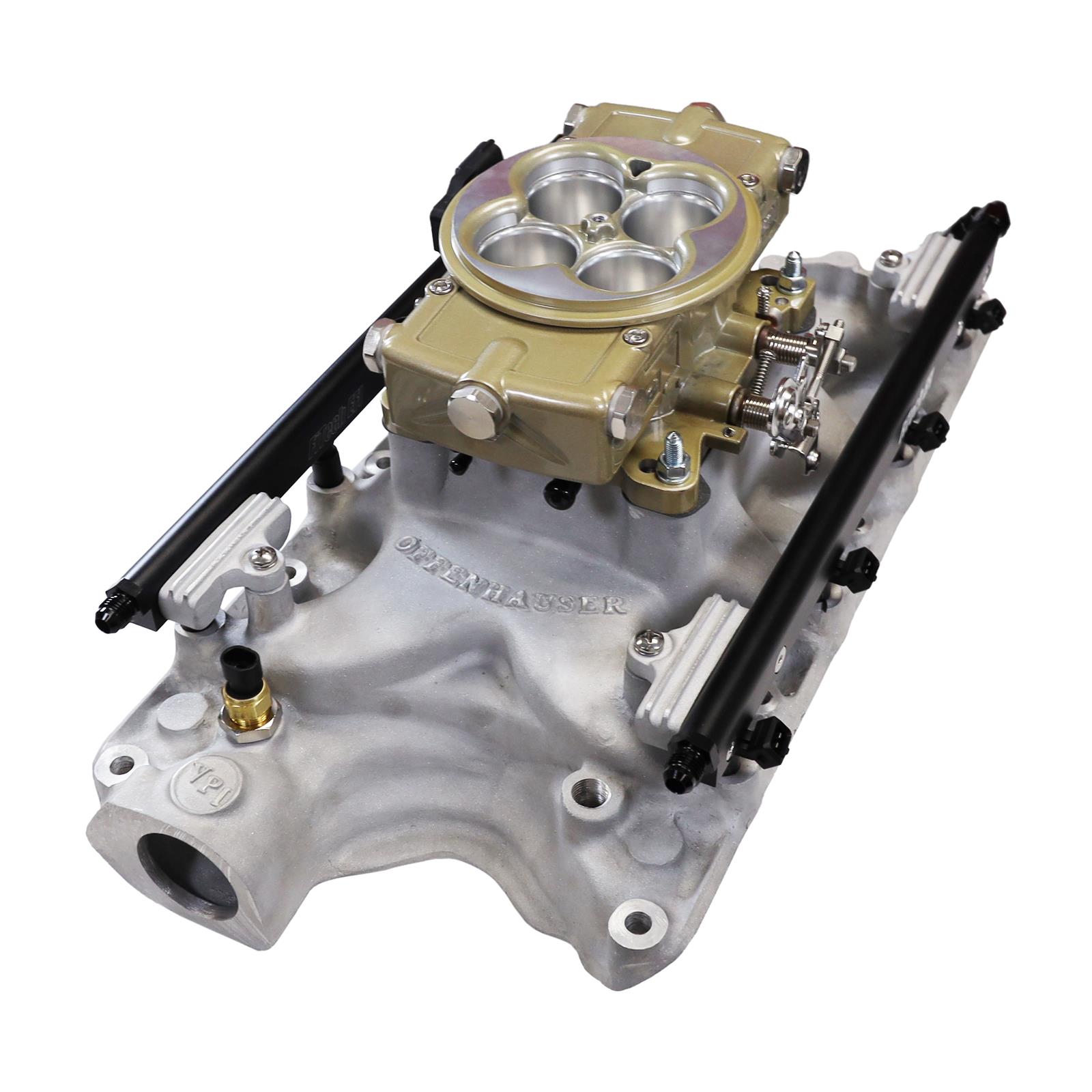 FiTech Ultra Port EFI SBF 351W Systems 30-18-614 Fuel Injection Systems, EFI, Offenhauser VPI, Intake Manifold, Gold Throttle Body, ECM, Gasoline, E85, 750 HP, Ford, 351W, Kit thumbnail 6