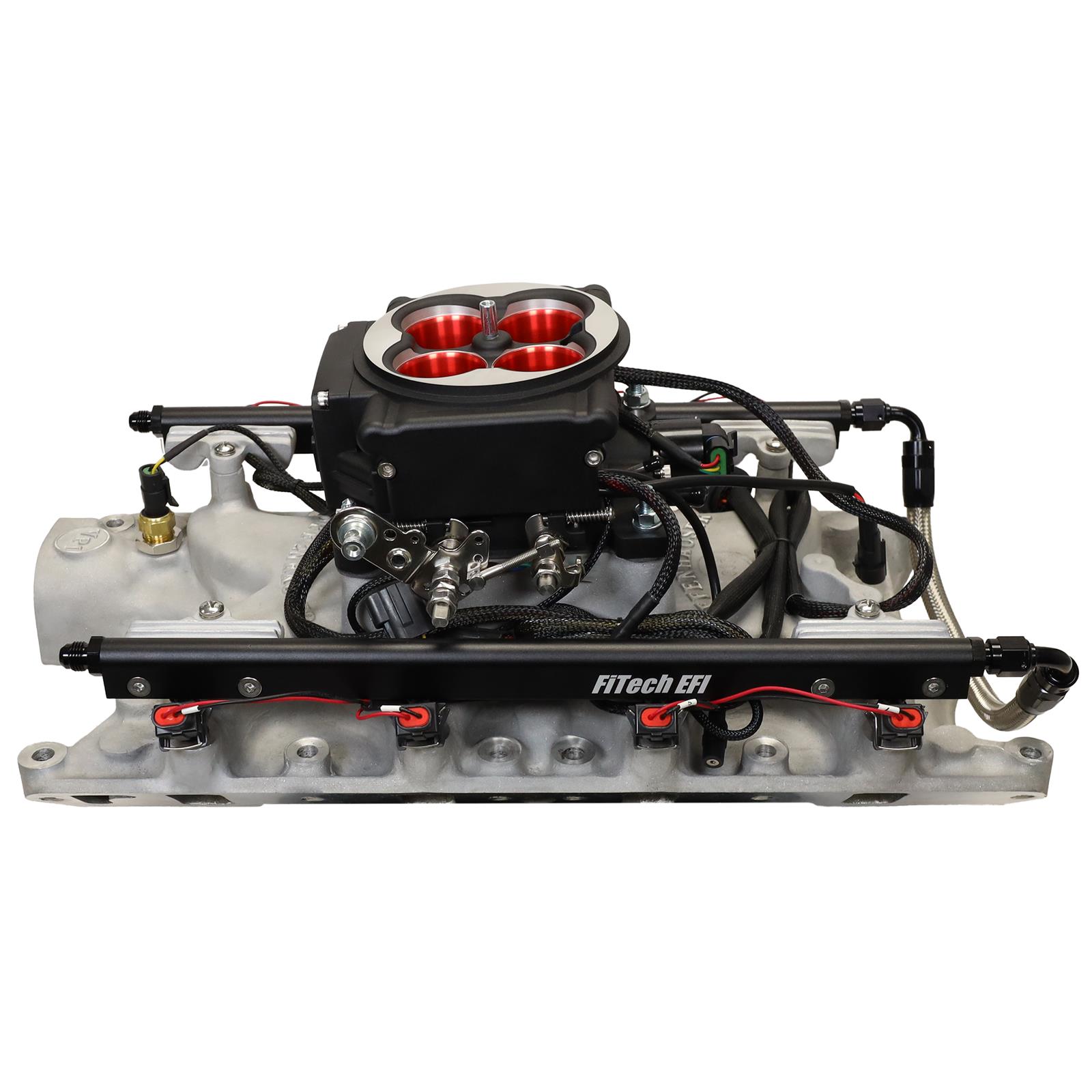 FiTech Go Port EFI Complete Fuel Injection Systems 30203 System, EFI, Offenhauser Intake Manifold, 750 HP Max, Satin Black Throttle Body, Injectors, ECM, 351W Small Block Ford, Kit thumbnail 8