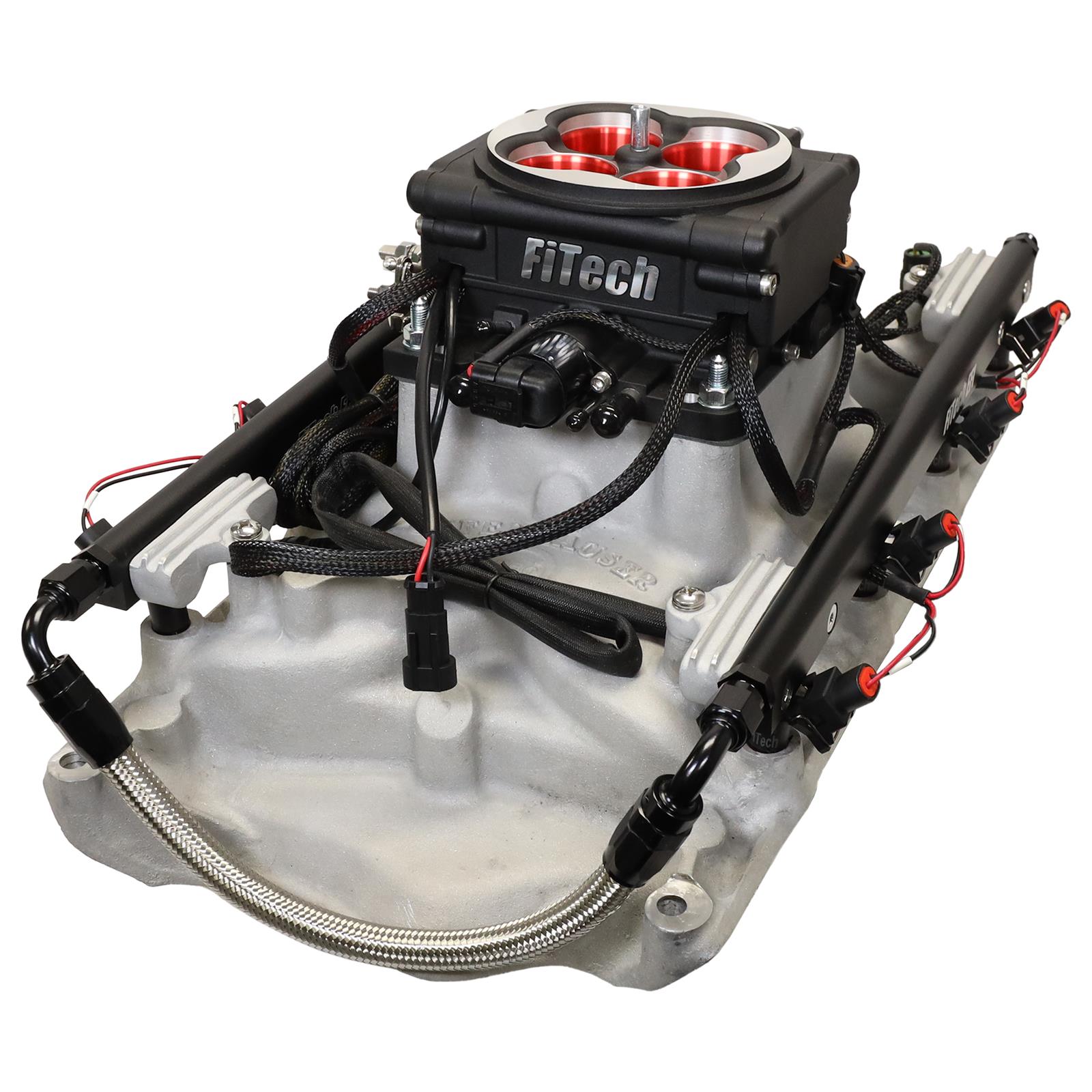 FiTech Go Port EFI Complete Fuel Injection Systems 30203 System, EFI, Offenhauser Intake Manifold, 750 HP Max, Satin Black Throttle Body, Injectors, ECM, 351W Small Block Ford, Kit thumbnail 3